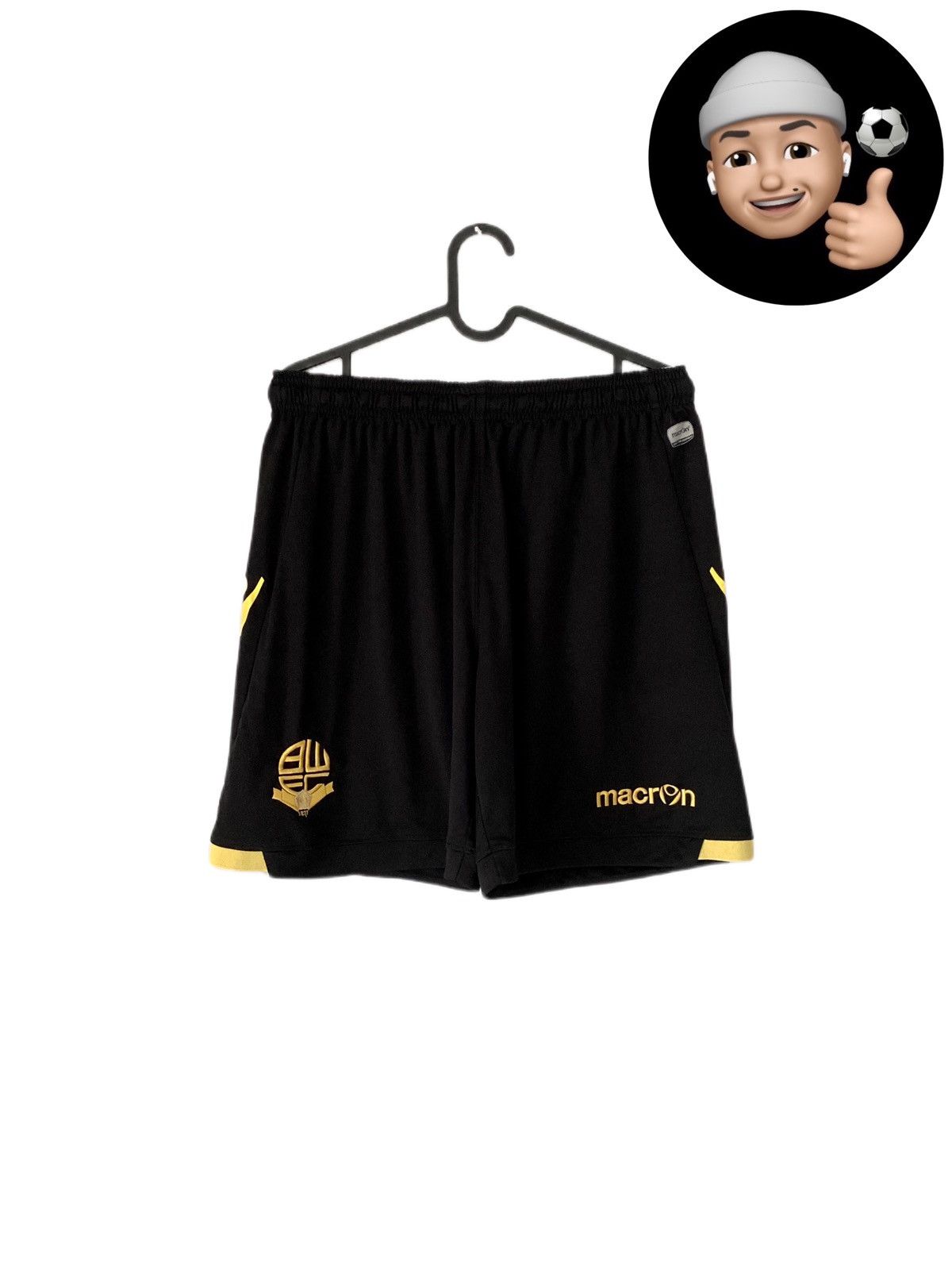 Macron 2015 2016 Bolton Wanderers Macron Black Away Soccer Shorts Size US 34 / EU 50 - 1 Thumbnail