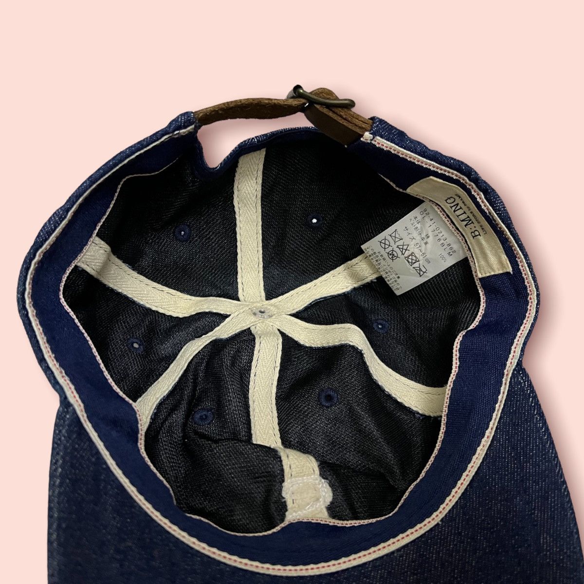 Beams Plus × Japanese Brand × Self Edge RARE B:MING BY BEAMS S DENIM HAT LEATHER STRAPBACK Size ONE SIZE - 16 Thumbnail
