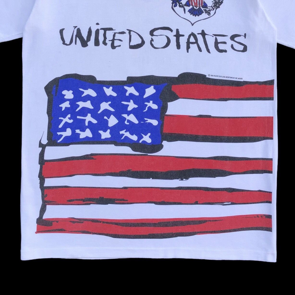 Vintage Vintage 90s USA Flag Logo Team Gear T- Shirt Size US L / EU 52-54 / 3 - 3 Thumbnail