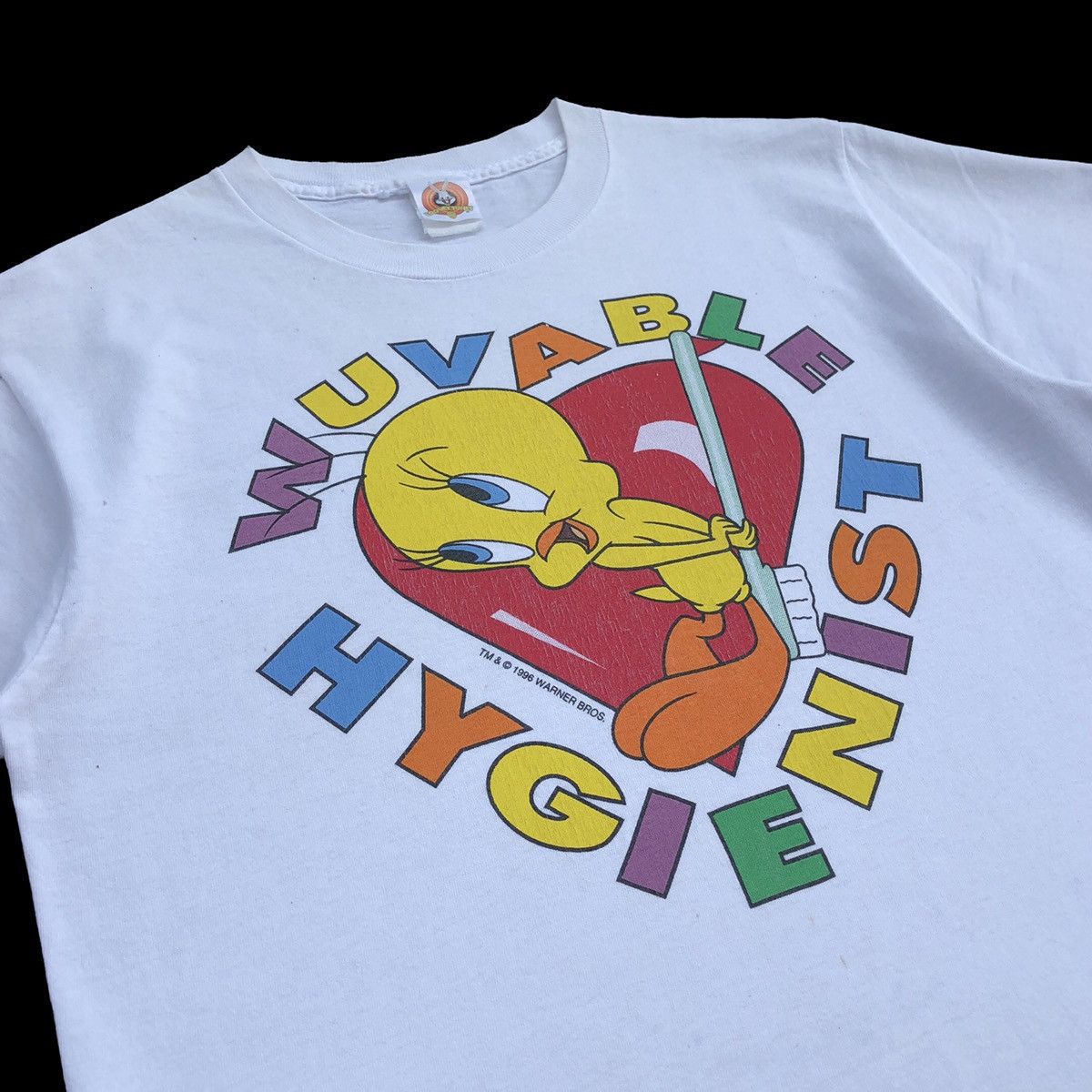 Vintage Vintage 1996 Looney Tunes Wuvable Hygienist T shirt Size US L / EU 52-54 / 3 - 5 Thumbnail