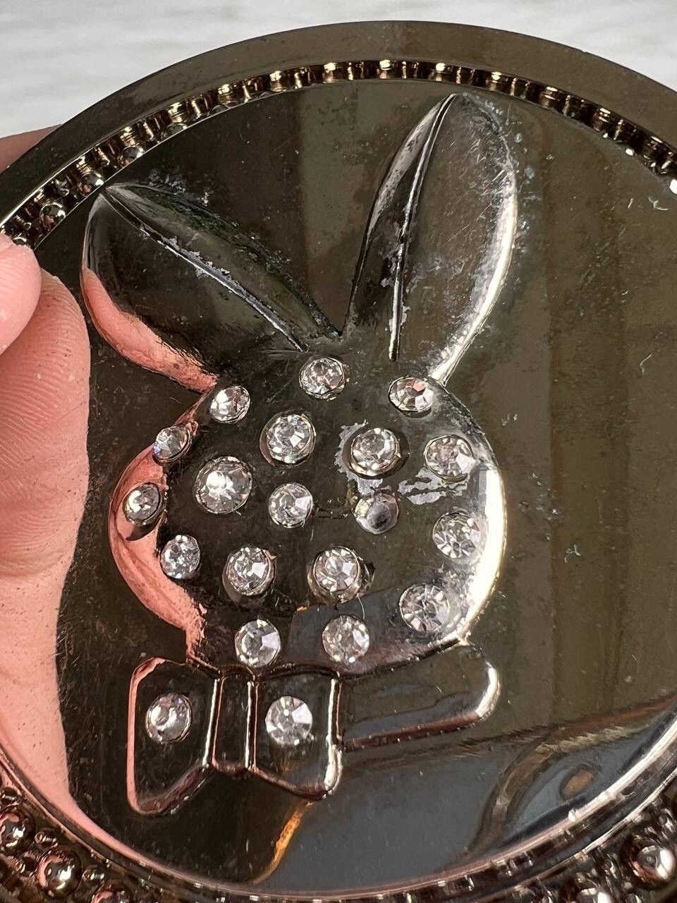 Playboy Playboy belt buckle bling Playboy bunny logo spins around Size ONE SIZE - 2 Thumbnail