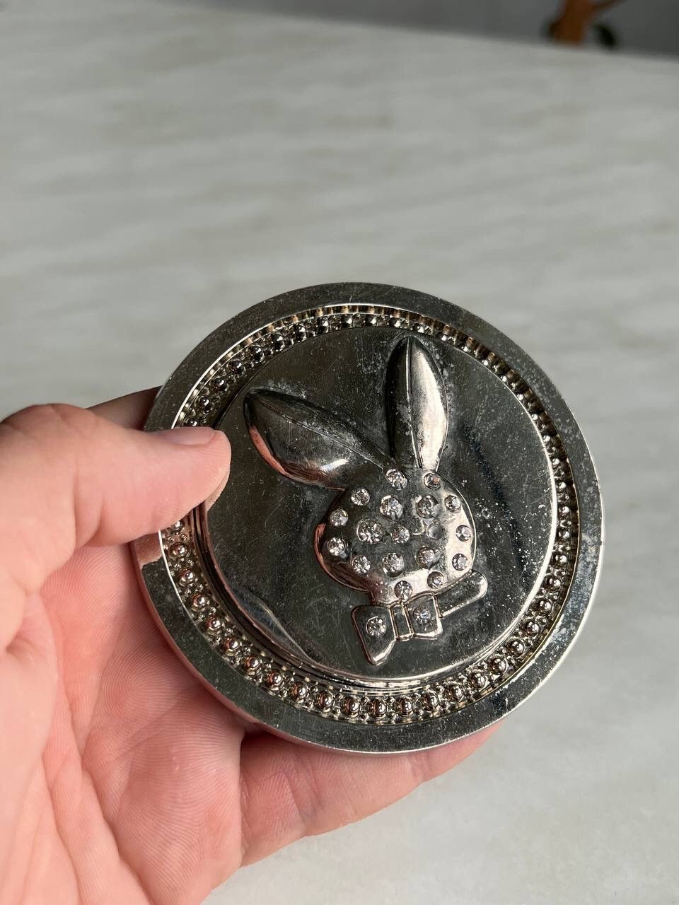Playboy Playboy belt buckle bling Playboy bunny logo spins around Size ONE SIZE - 1 Thumbnail