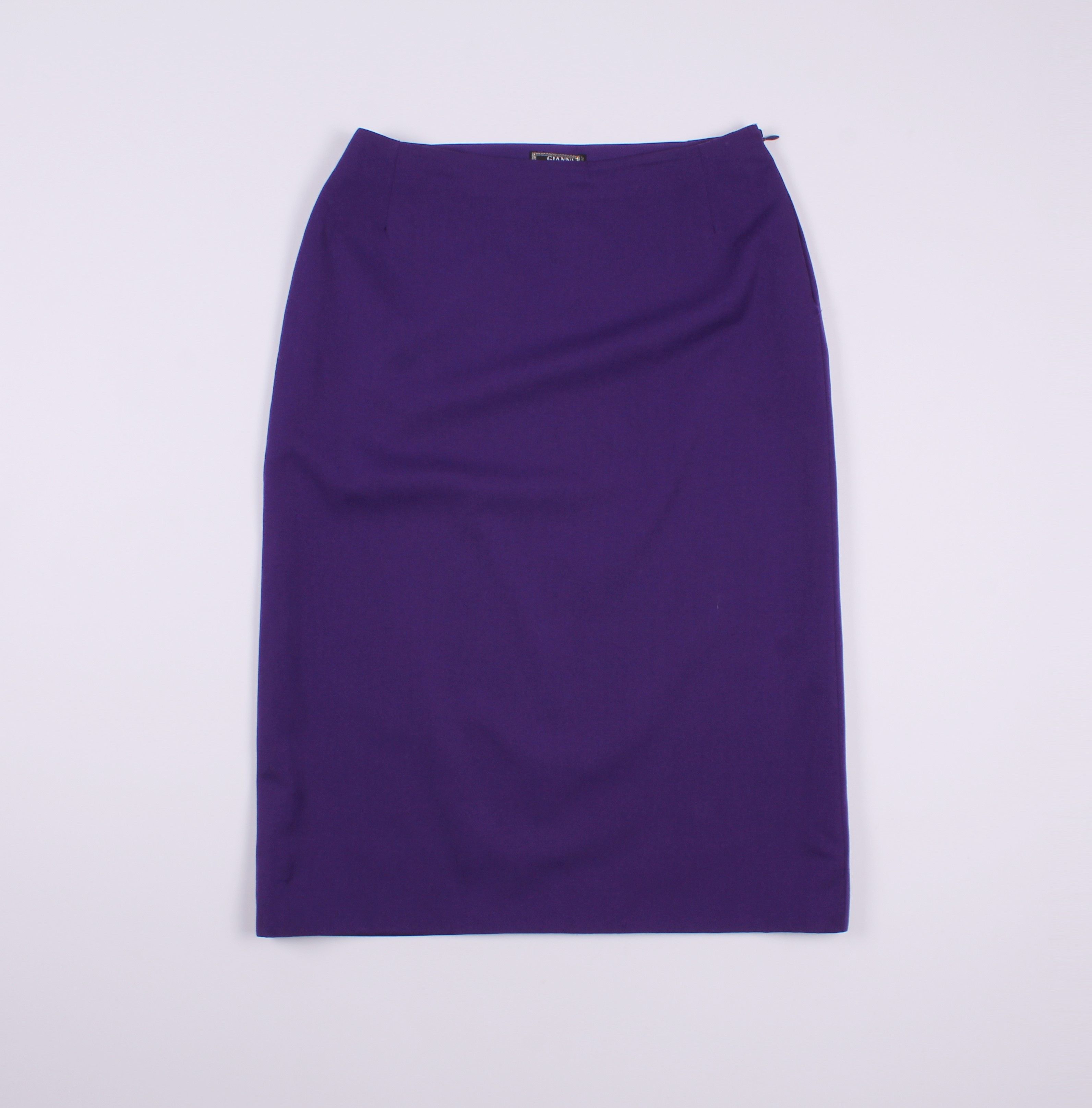 image of Vintage Gianni Versace Straight Wool Skirt in Purple, Women's (Size 26)