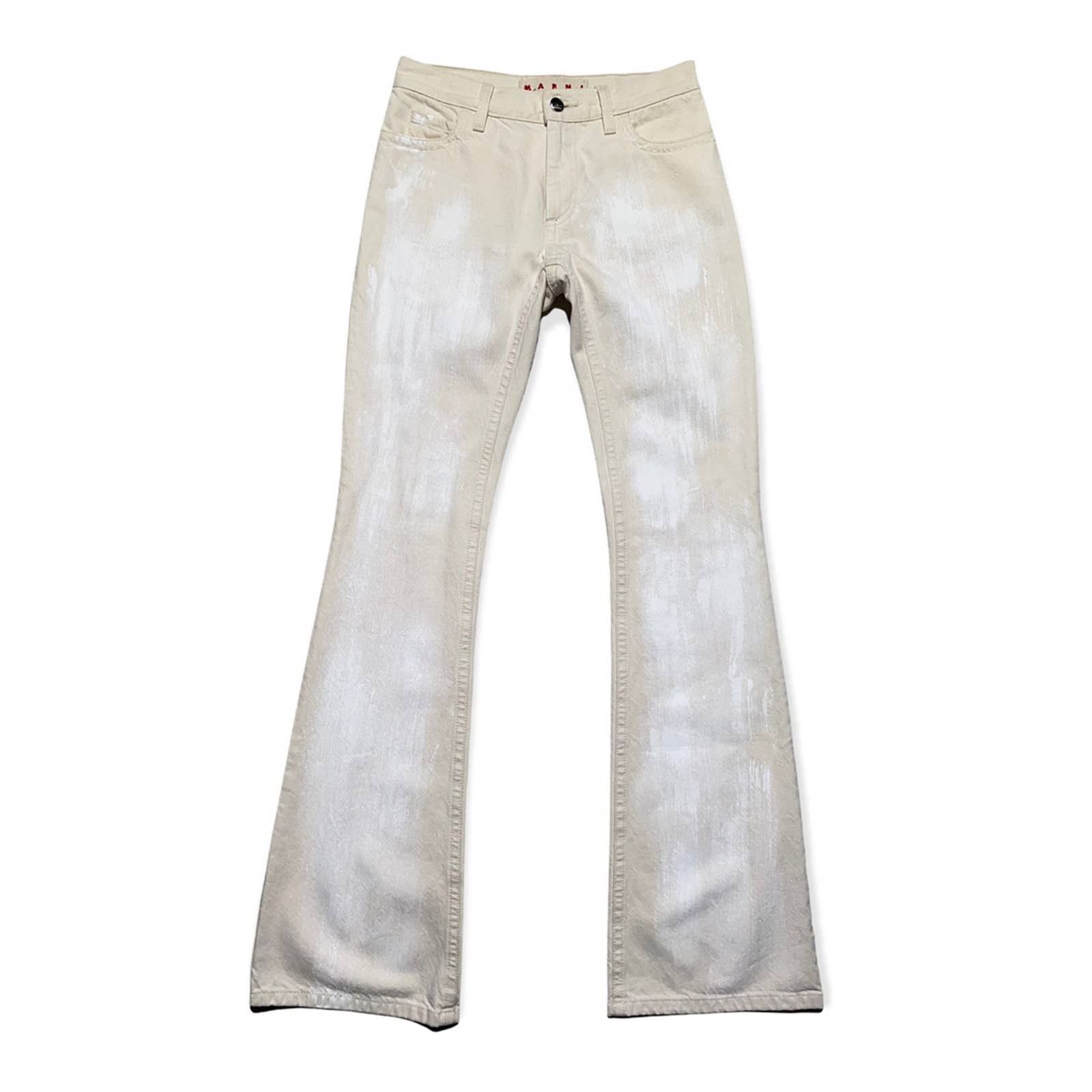 Marni Marni SS21 runway painted flared denim Size 26" / US 2 / IT 38 - 1 Thumbnail