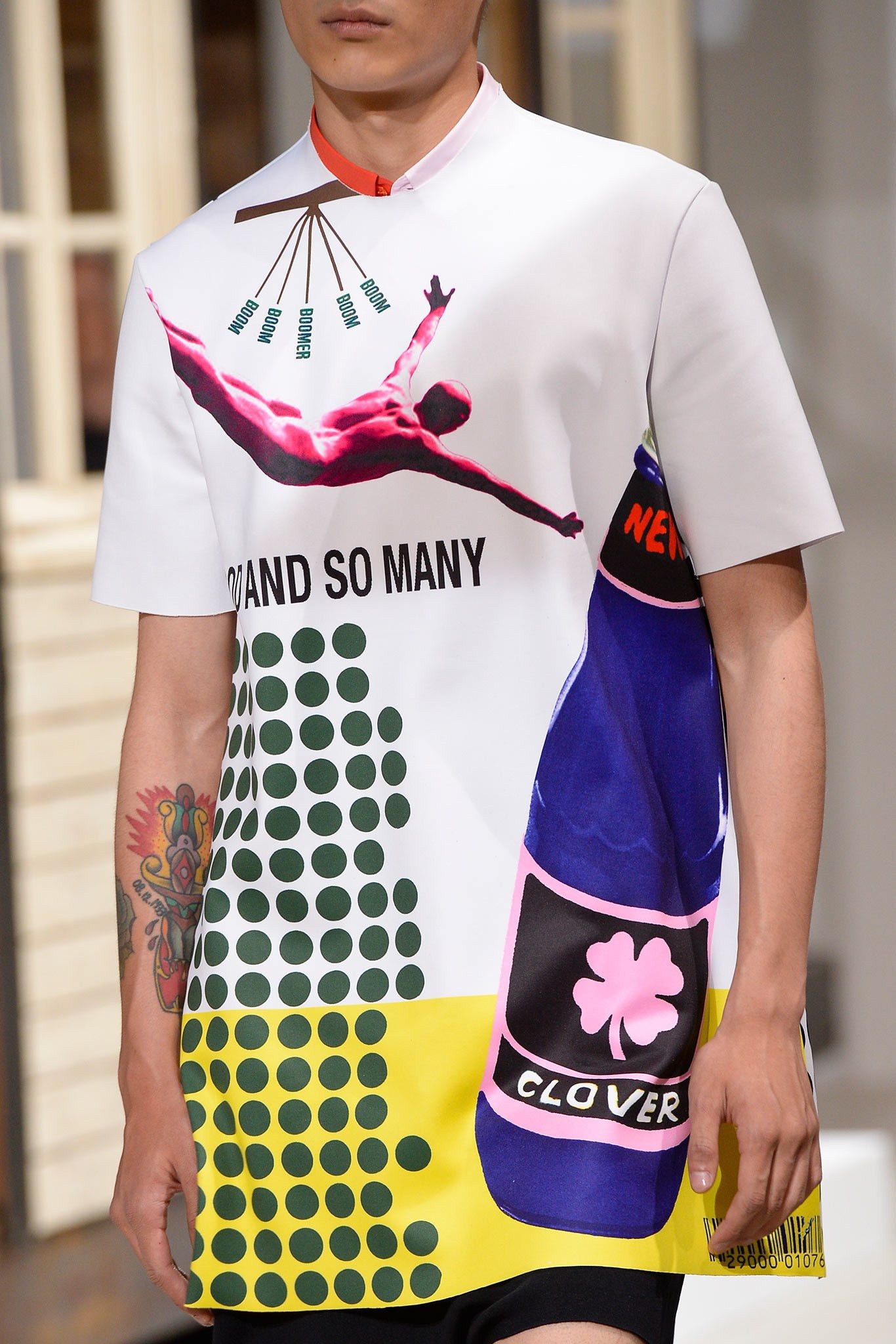 image of Raf Simons Ss2014 Neoprene Printed Top in White, Men's (Size Medium)