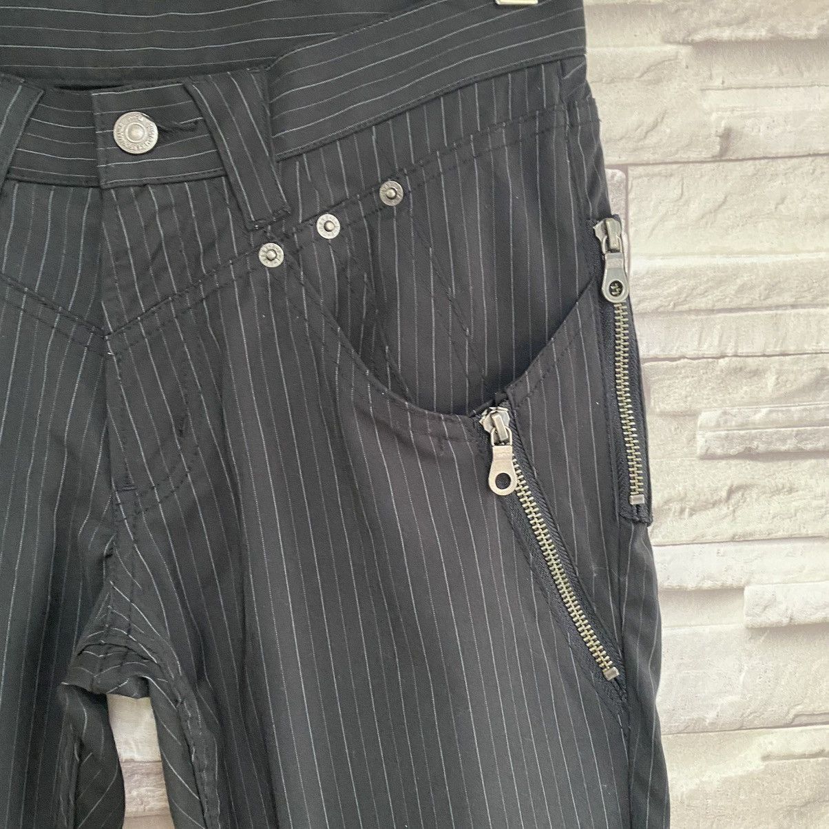 PPFM PPFM Pinstriped Zipper Pants Size US 29 - 8 Thumbnail