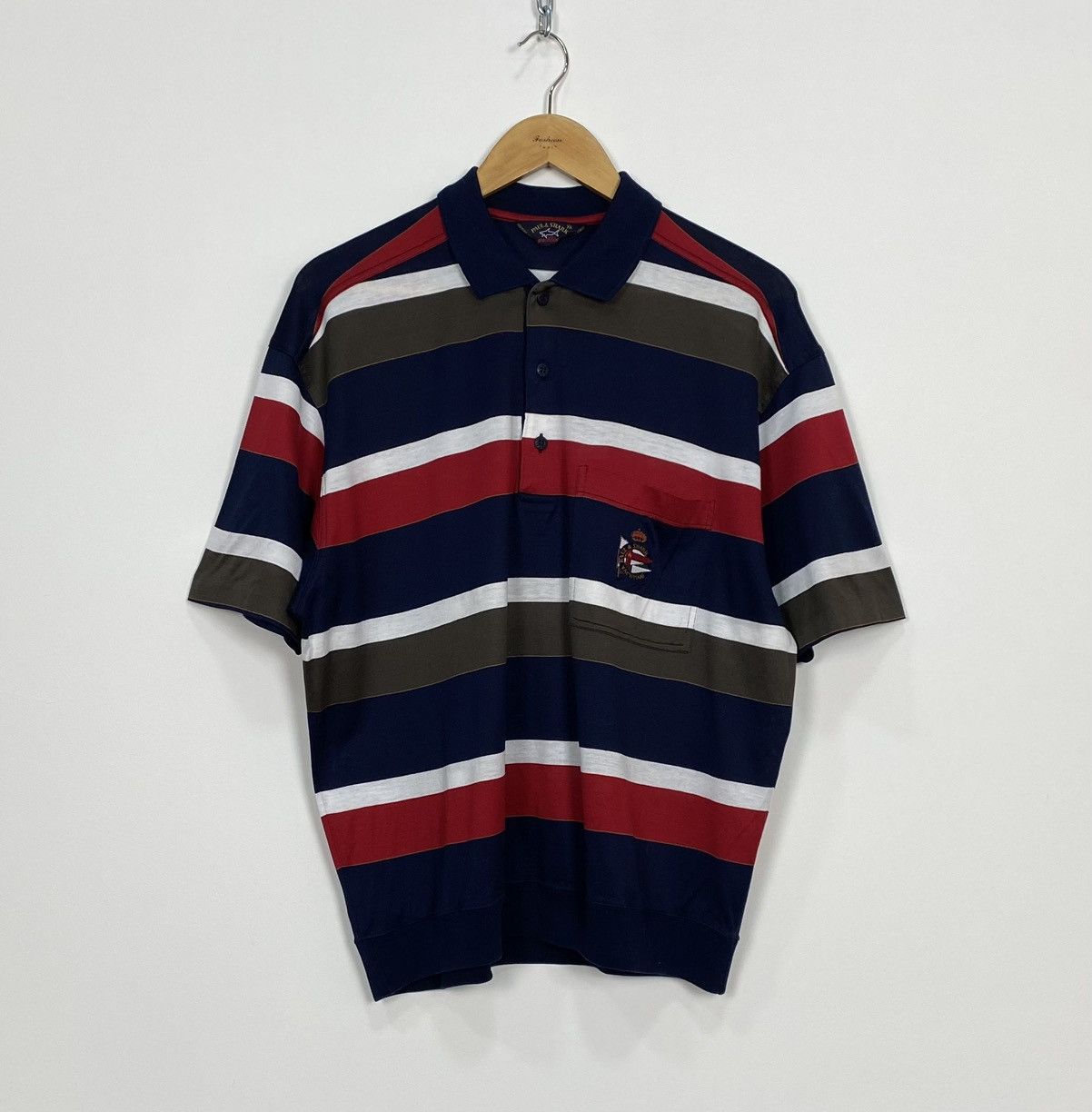Paul & Shark Vintage Paul & Shark Yachting Sailing Striped Polo Shirt Top Size US XL / EU 56 / 4 - 1 Thumbnail
