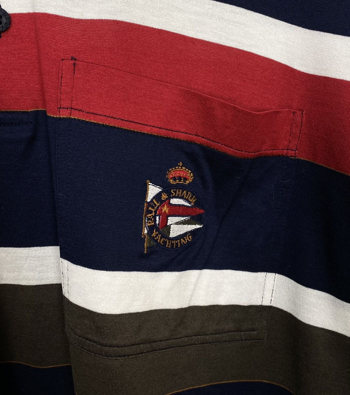 Paul & Shark Vintage Paul & Shark Yachting Sailing Striped Polo Shirt Top Size US XL / EU 56 / 4 - 3 Thumbnail