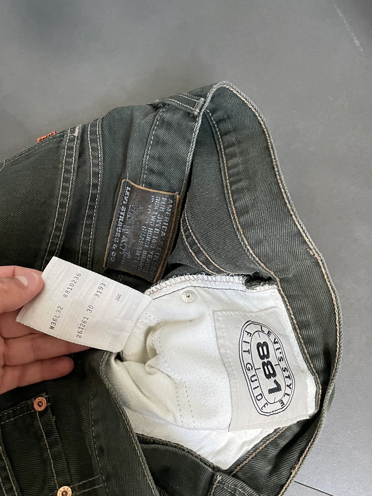 Japanese Brand Vintage Levi’s 881 Green Rare Perfect Faded Baggy Pants Y2K Size US 33 - 6 Thumbnail