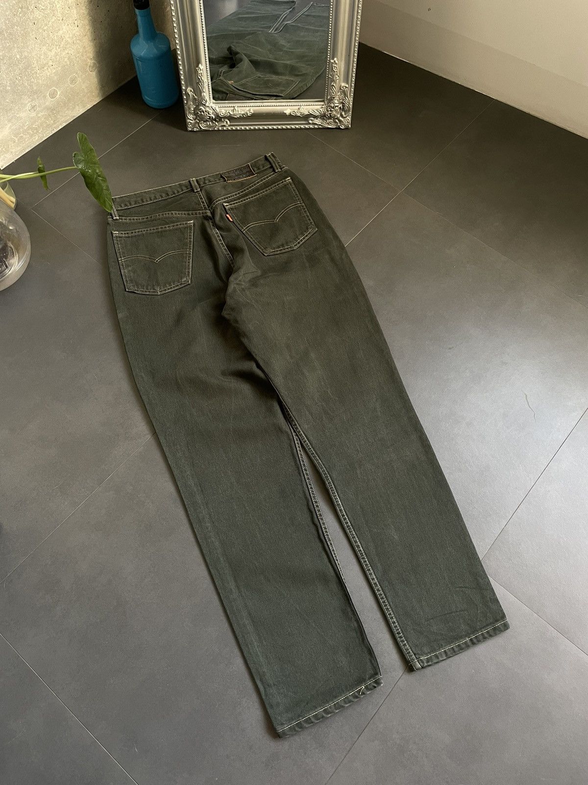 Japanese Brand Vintage Levi’s 881 Green Rare Perfect Faded Baggy Pants Y2K Size US 33 - 2 Thumbnail