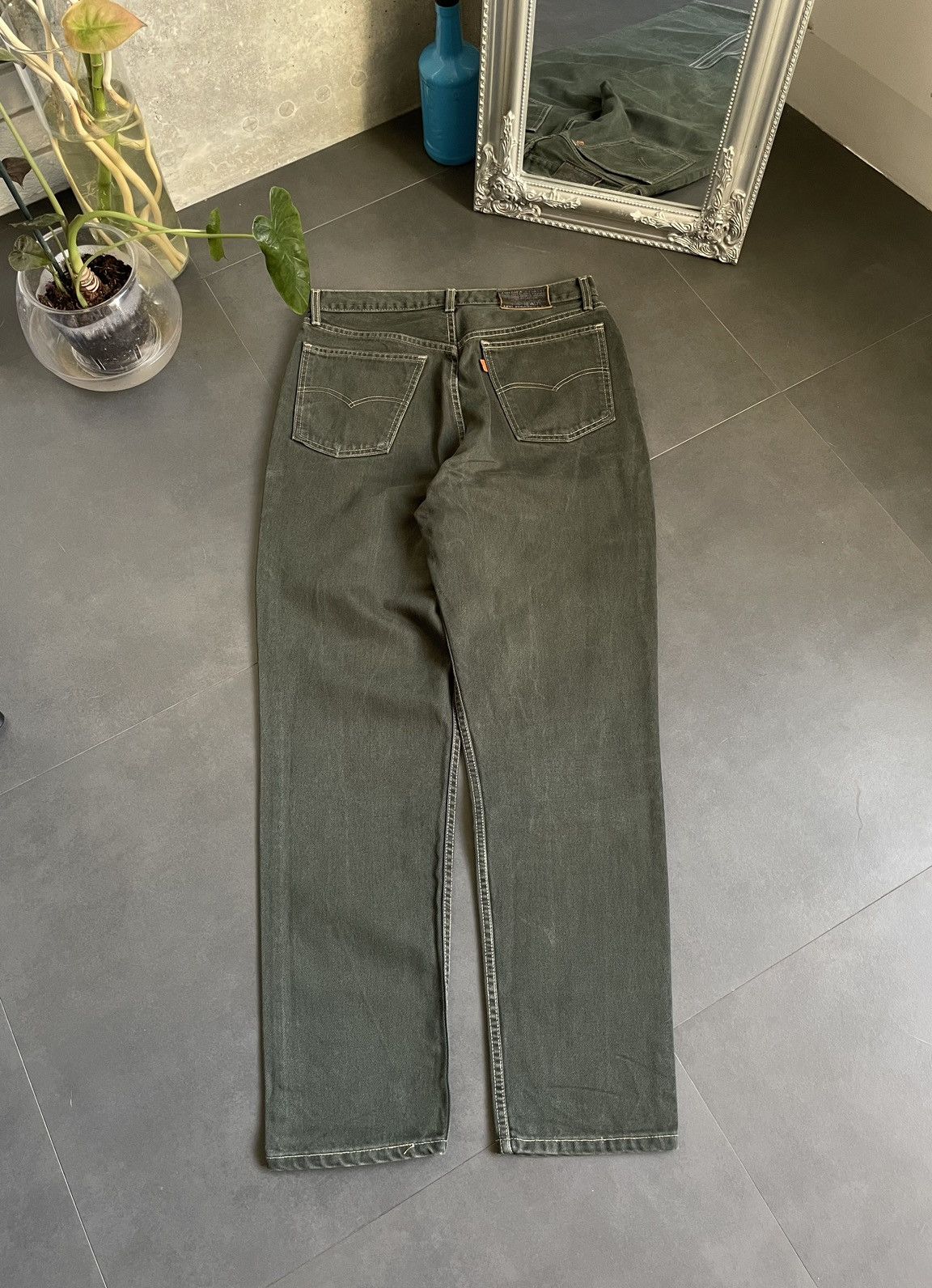 Japanese Brand Vintage Levi’s 881 Green Rare Perfect Faded Baggy Pants Y2K Size US 33 - 1 Thumbnail
