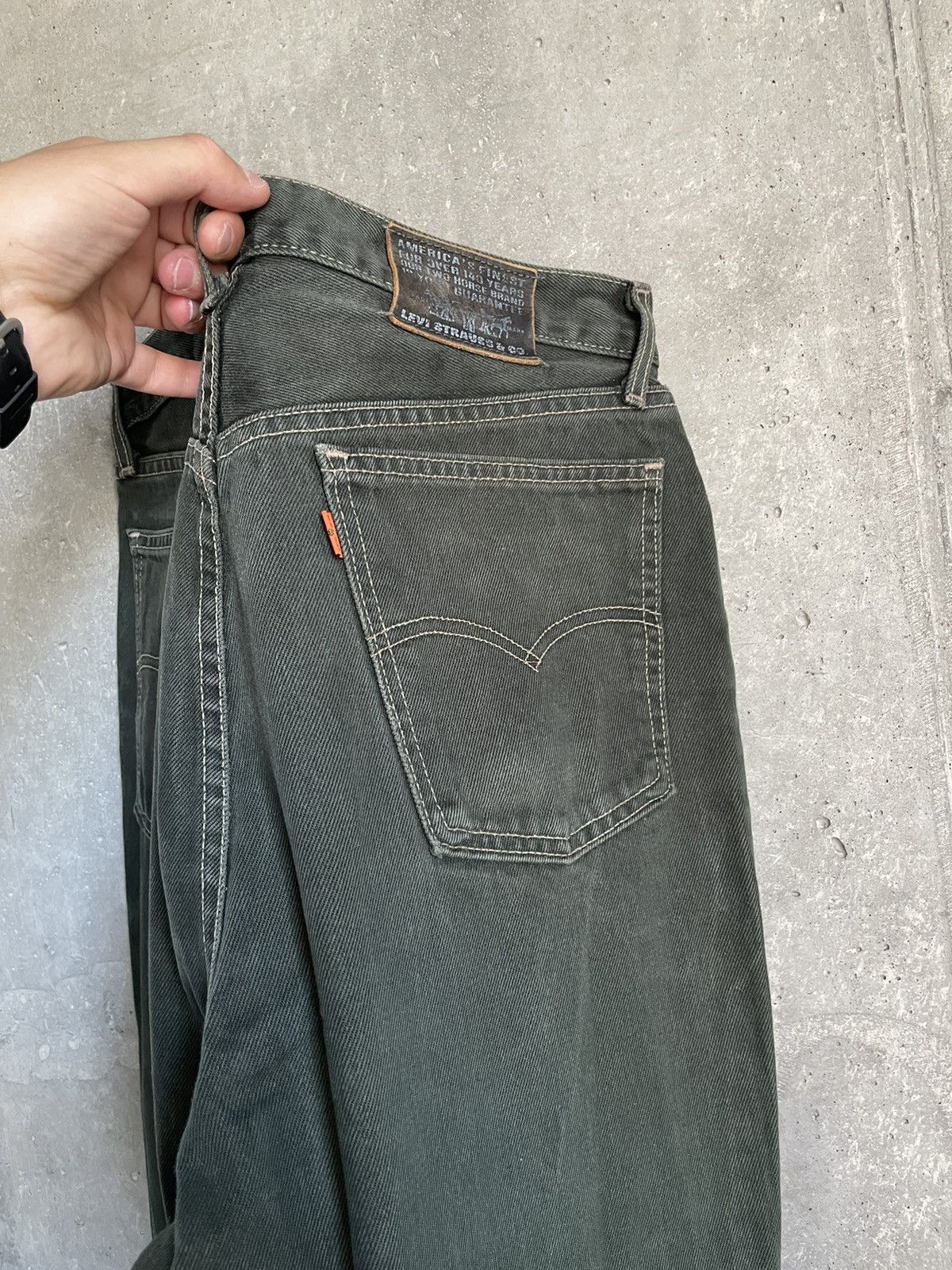 Japanese Brand Vintage Levi’s 881 Green Rare Perfect Faded Baggy Pants Y2K Size US 33 - 7 Thumbnail