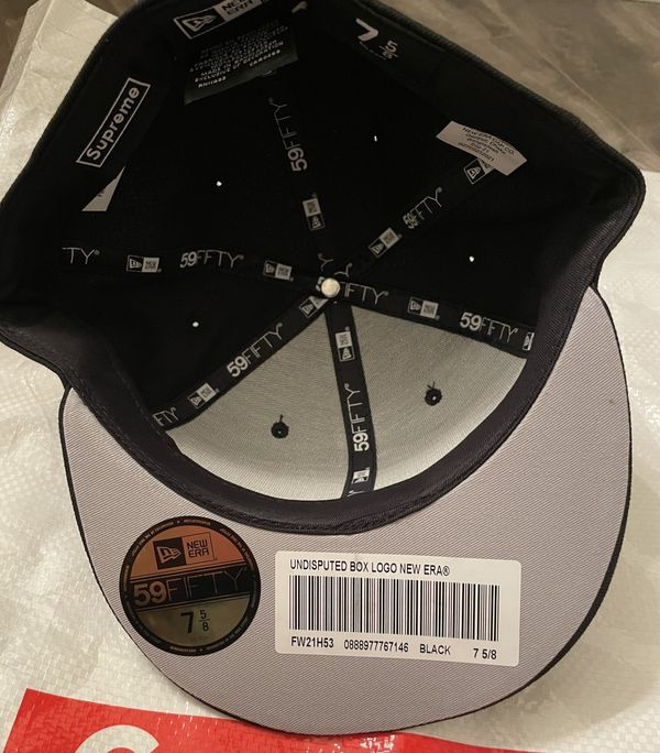 Supreme NEW ERA 7 5/8 BLACK SUPREME Undisputed box logo fitted hat