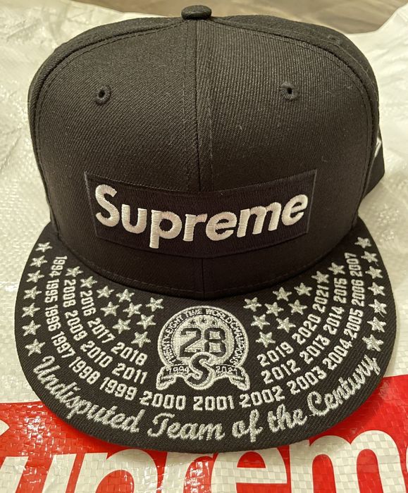 Supreme NEW ERA 7 5/8 BLACK SUPREME Undisputed box logo fitted hat