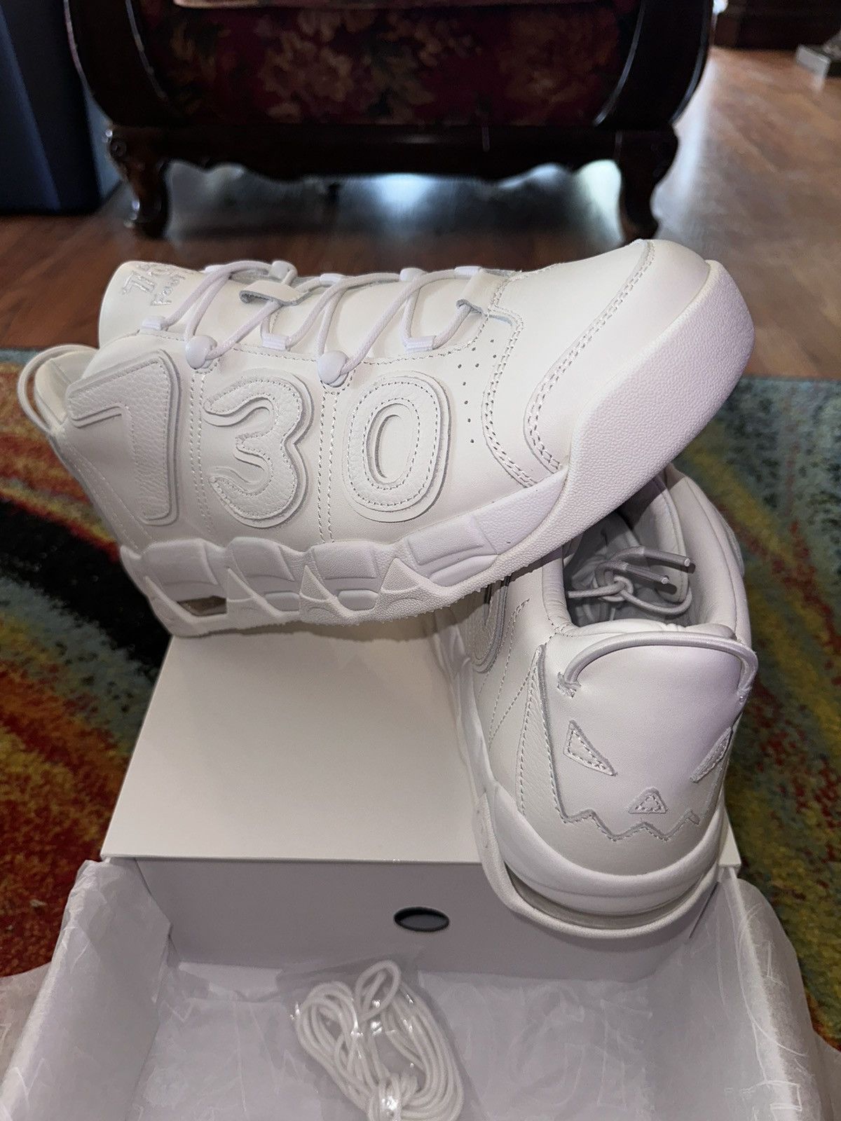 image of Asspizza 730 Baller Pro Milk Shoes in White, Men's (Size 13)