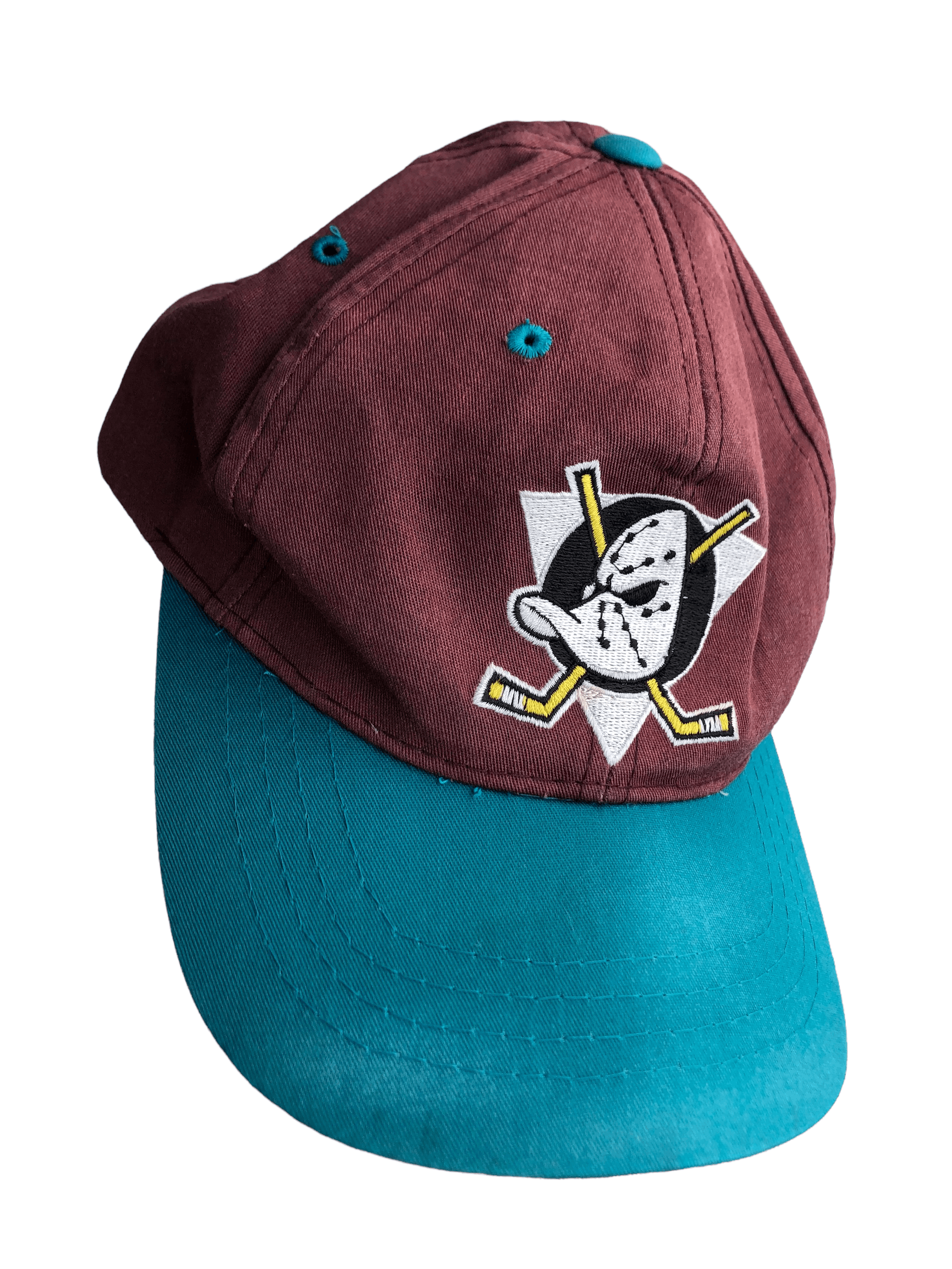 Vintage Anaheim Mighty Ducks #1 Apparel Snapback Hat Cap 90s Plain Logo  RARE USA