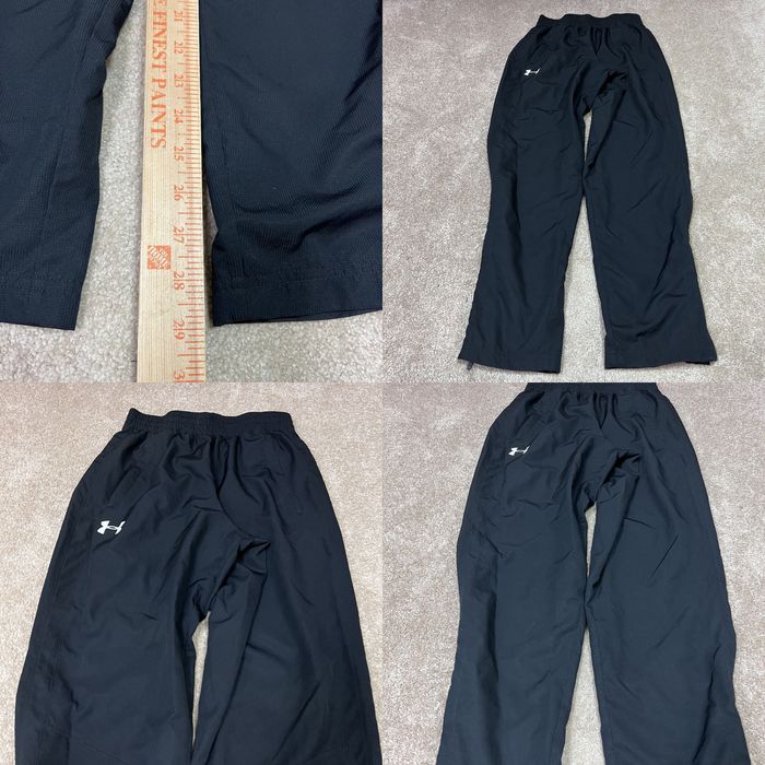 Under Armour Track Pants Women’s Black Elastic Waist Zip Ankle Size Small  Loose