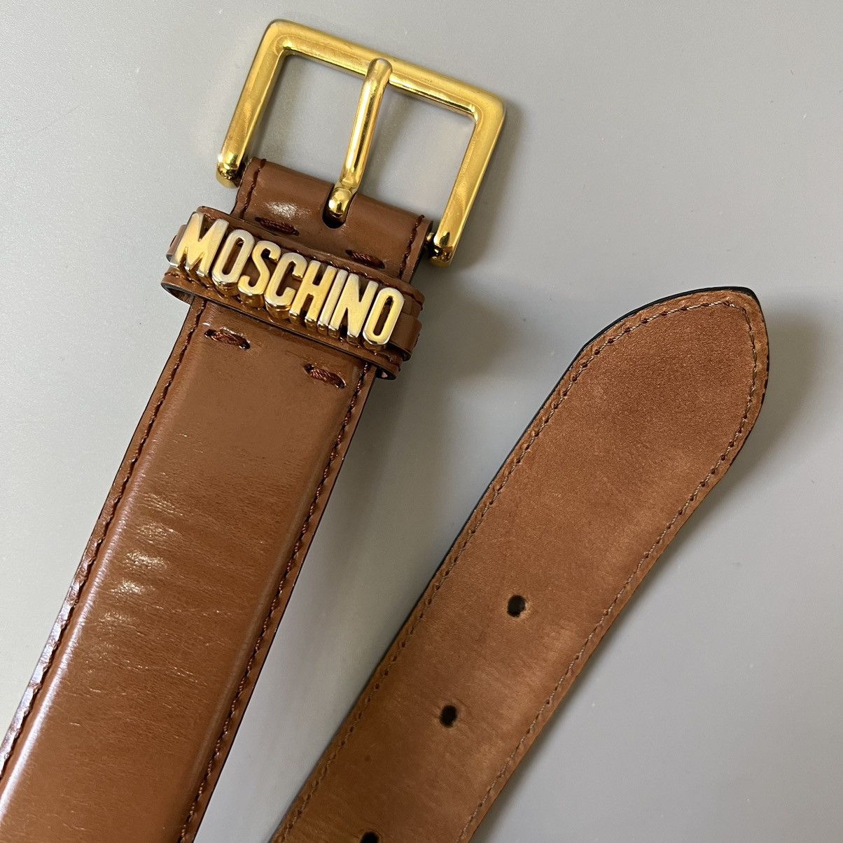Moschino Vintage MOSCHINO Leather RedWall Belt Rare Size ONE SIZE - 14 Thumbnail