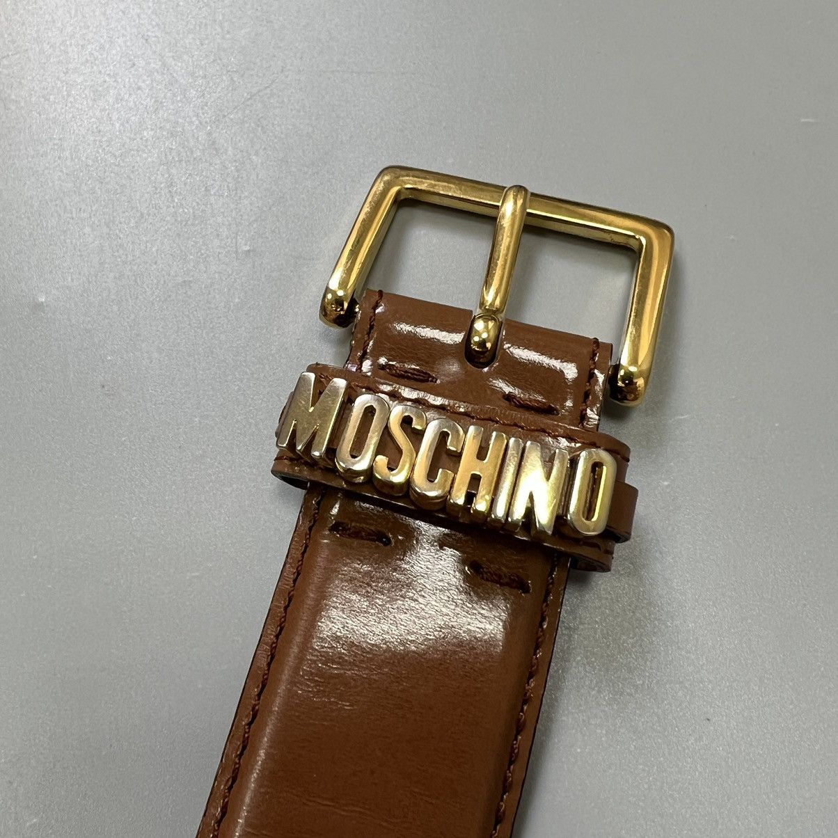 Moschino Vintage MOSCHINO Leather RedWall Belt Rare Size ONE SIZE - 3 Thumbnail