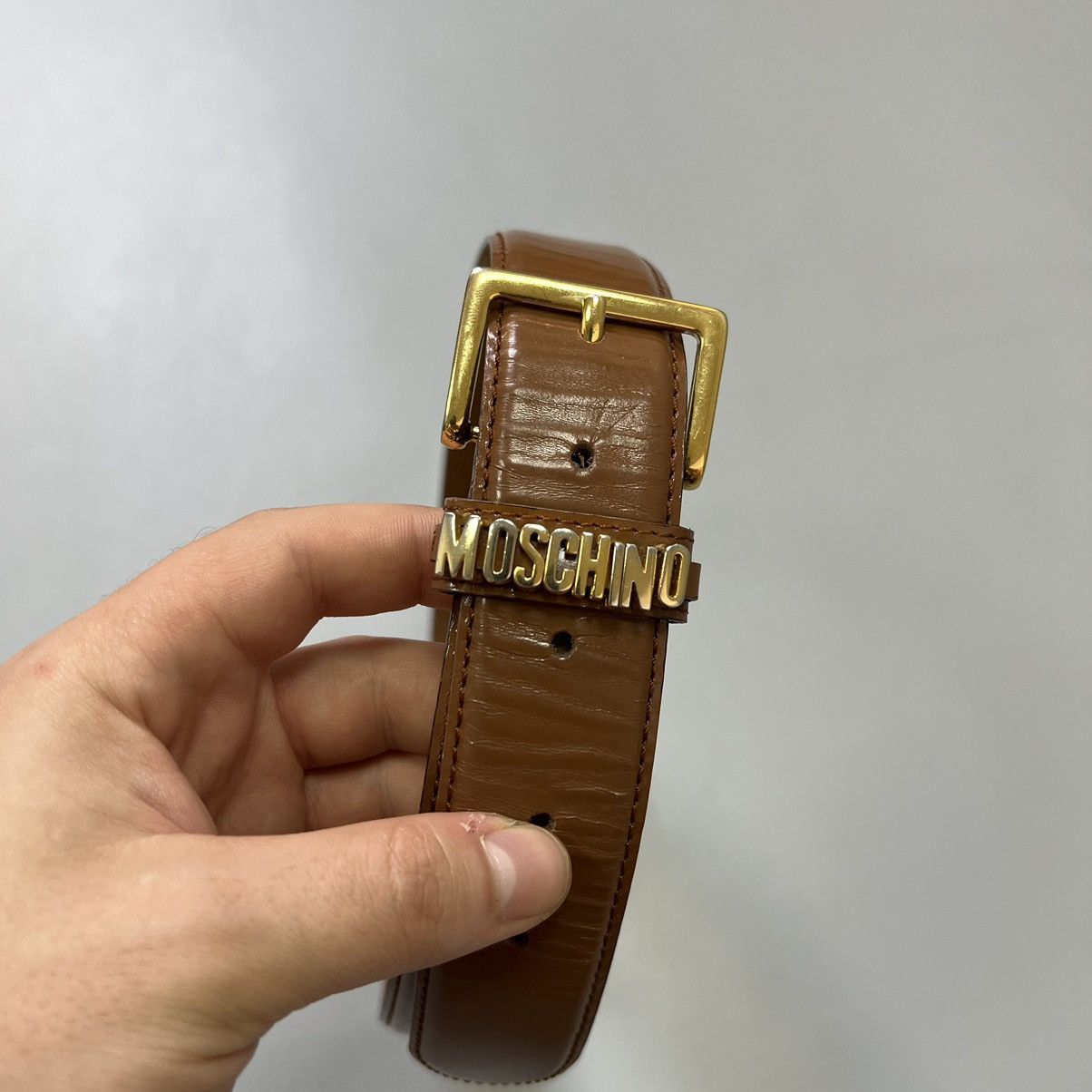 Moschino Vintage MOSCHINO Leather RedWall Belt Rare Size ONE SIZE - 2 Thumbnail
