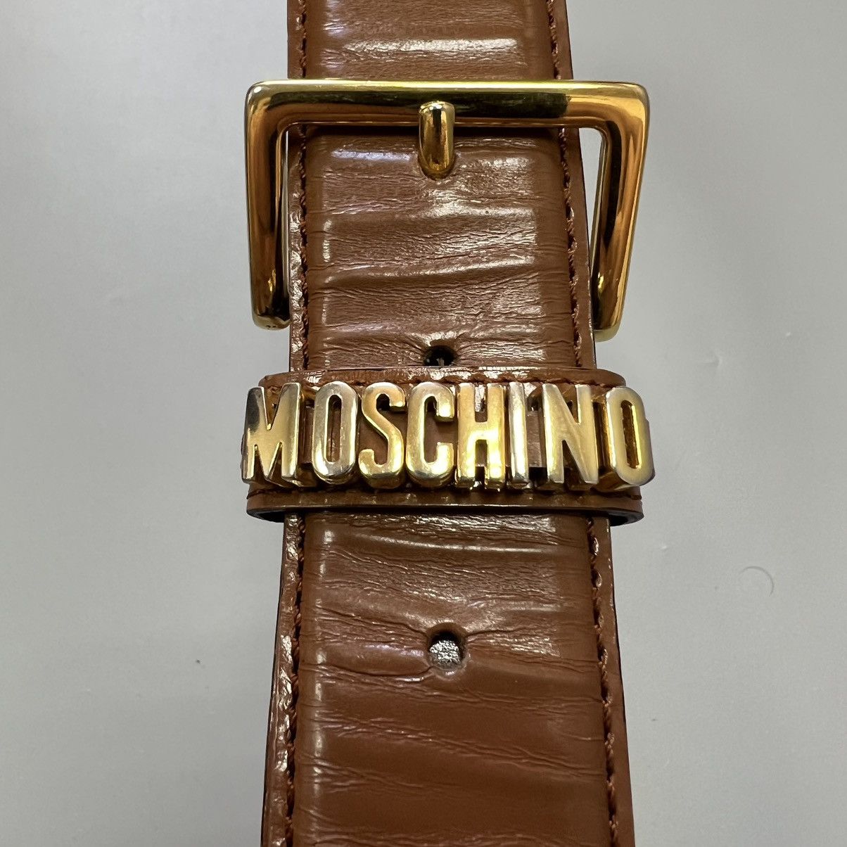 Moschino Vintage MOSCHINO Leather RedWall Belt Rare Size ONE SIZE - 5 Thumbnail