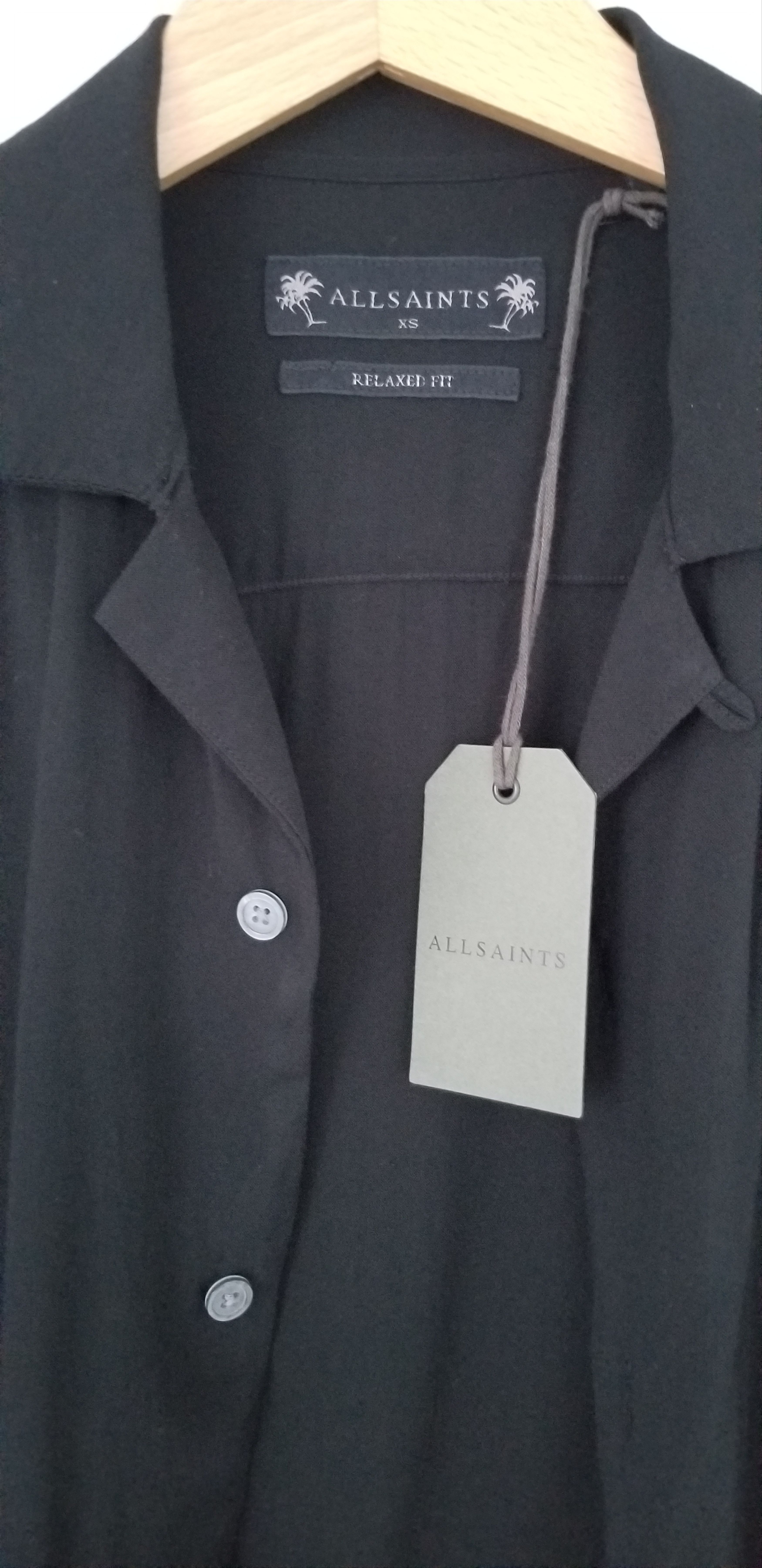 Allsaints Allsaints Venice Black Viscose Camp Aloha Shirt XS Size US XS / EU 42 / 0 - 4 Thumbnail