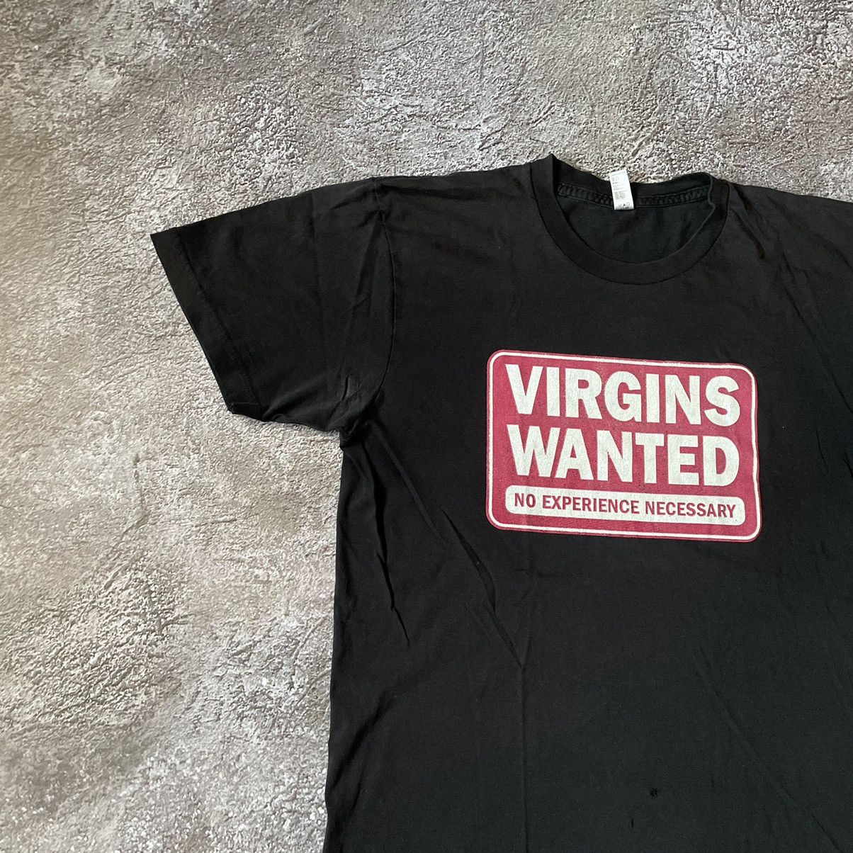 Vintage Vintage Y2K Graphic Tee Virgins Wanted Funny Print Black M Size US M / EU 48-50 / 2 - 4 Thumbnail