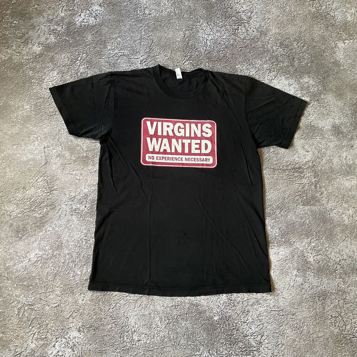 Vintage Vintage Y2K Graphic Tee Virgins Wanted Funny Print Black M Size US M / EU 48-50 / 2 - 2 Thumbnail