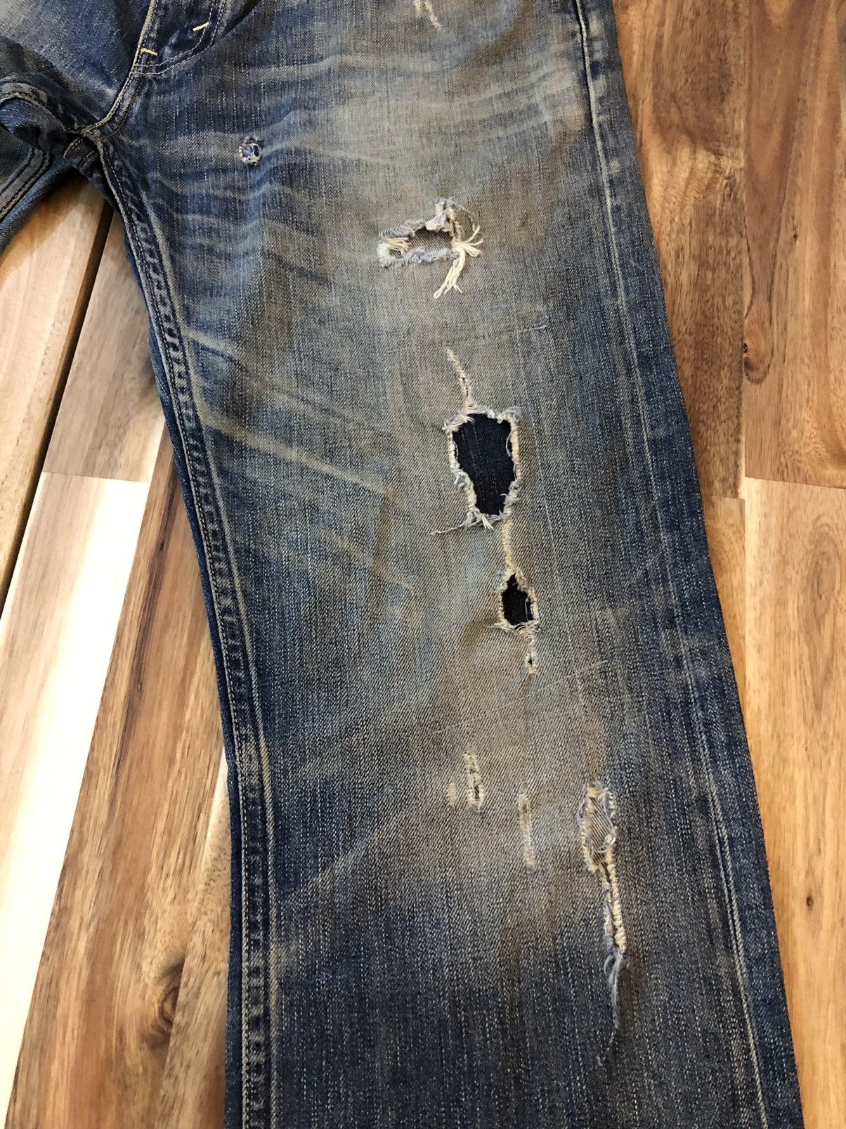 Levi's Vintage Levis 505 Single R Distressed Denim Size US 32 / EU 48 - 3 Thumbnail