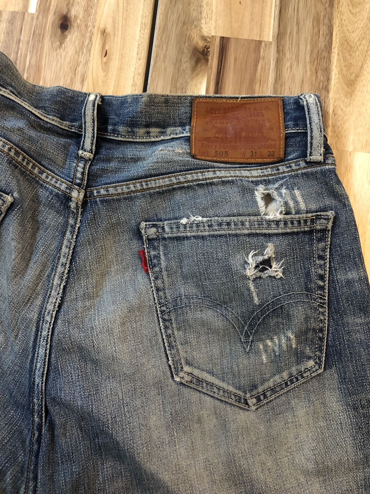 Levi's Vintage Levis 505 Single R Distressed Denim Size US 32 / EU 48 - 10 Thumbnail