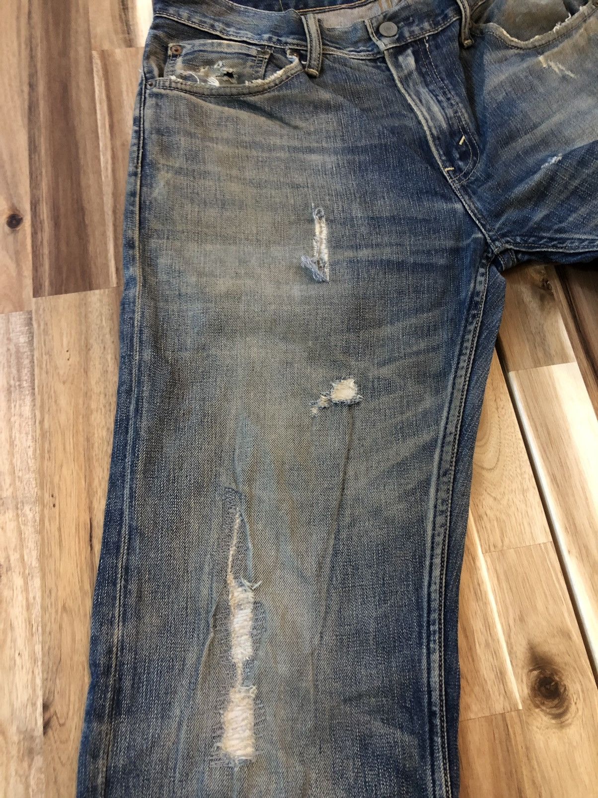 Levi's Vintage Levis 505 Single R Distressed Denim Size US 32 / EU 48 - 4 Thumbnail