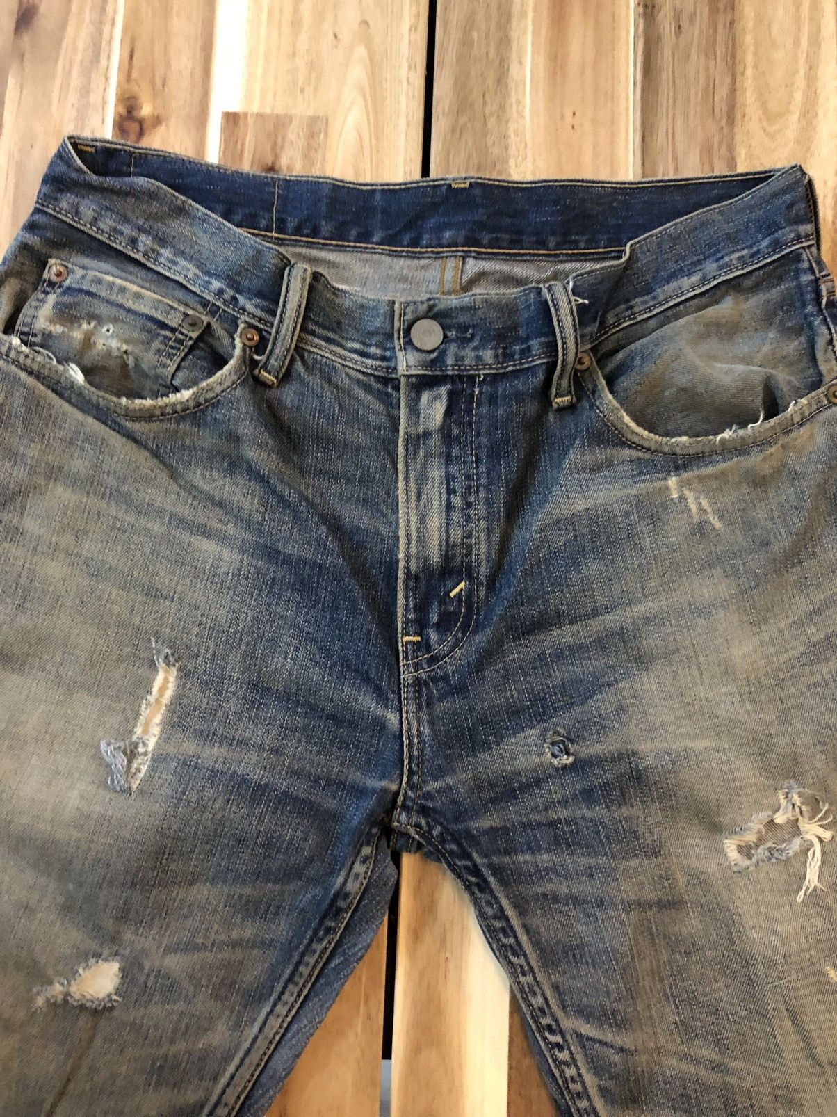 Levi's Vintage Levis 505 Single R Distressed Denim Size US 32 / EU 48 - 5 Thumbnail