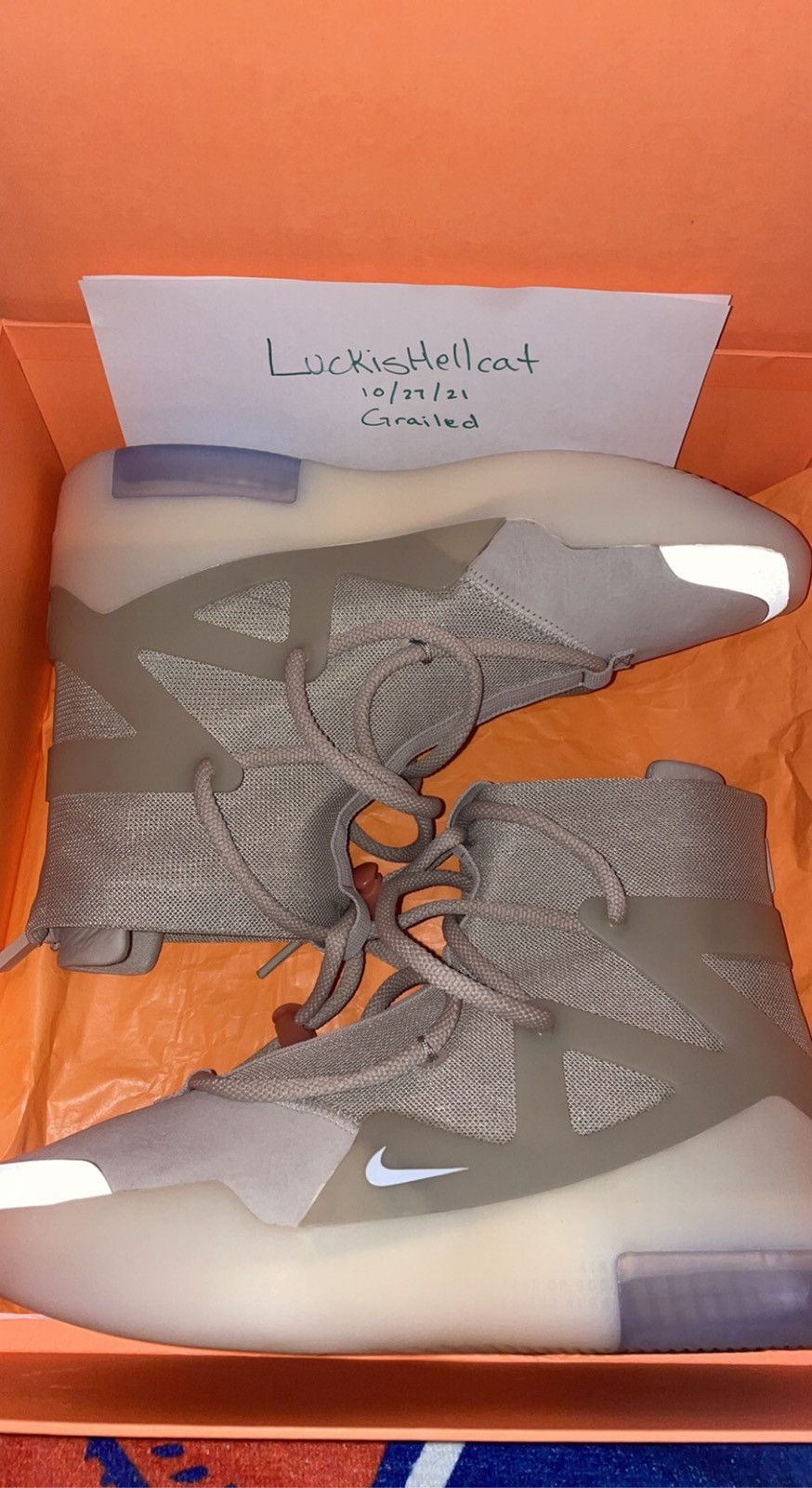 Air Fear of God 1 Oatmeal High 2019 Hi Top Sneakers