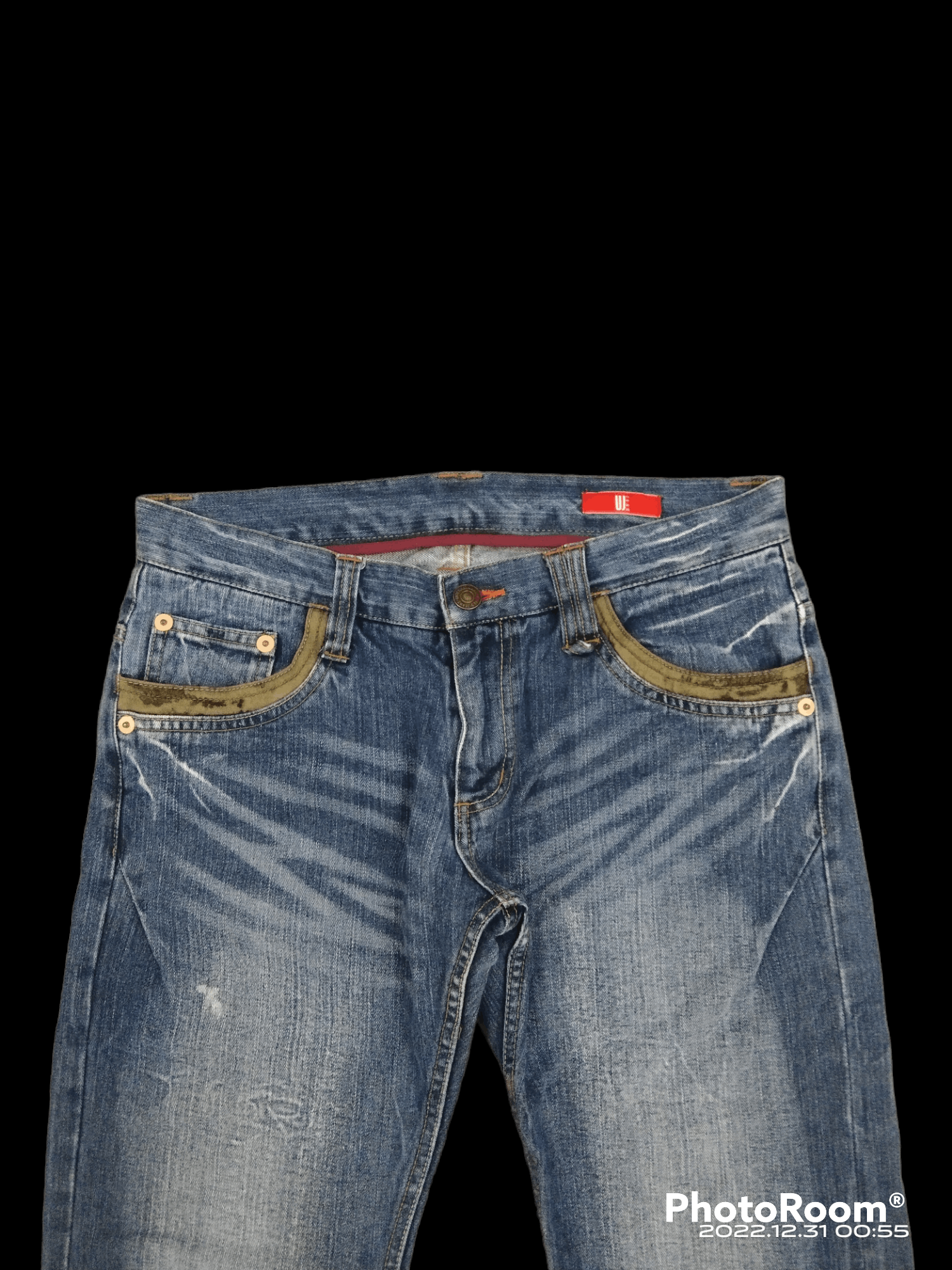 Japanese Brand FLARE🔥WASHED BLUE UJ DENIM PANTS Size US 32 / EU 48 - 3 Thumbnail