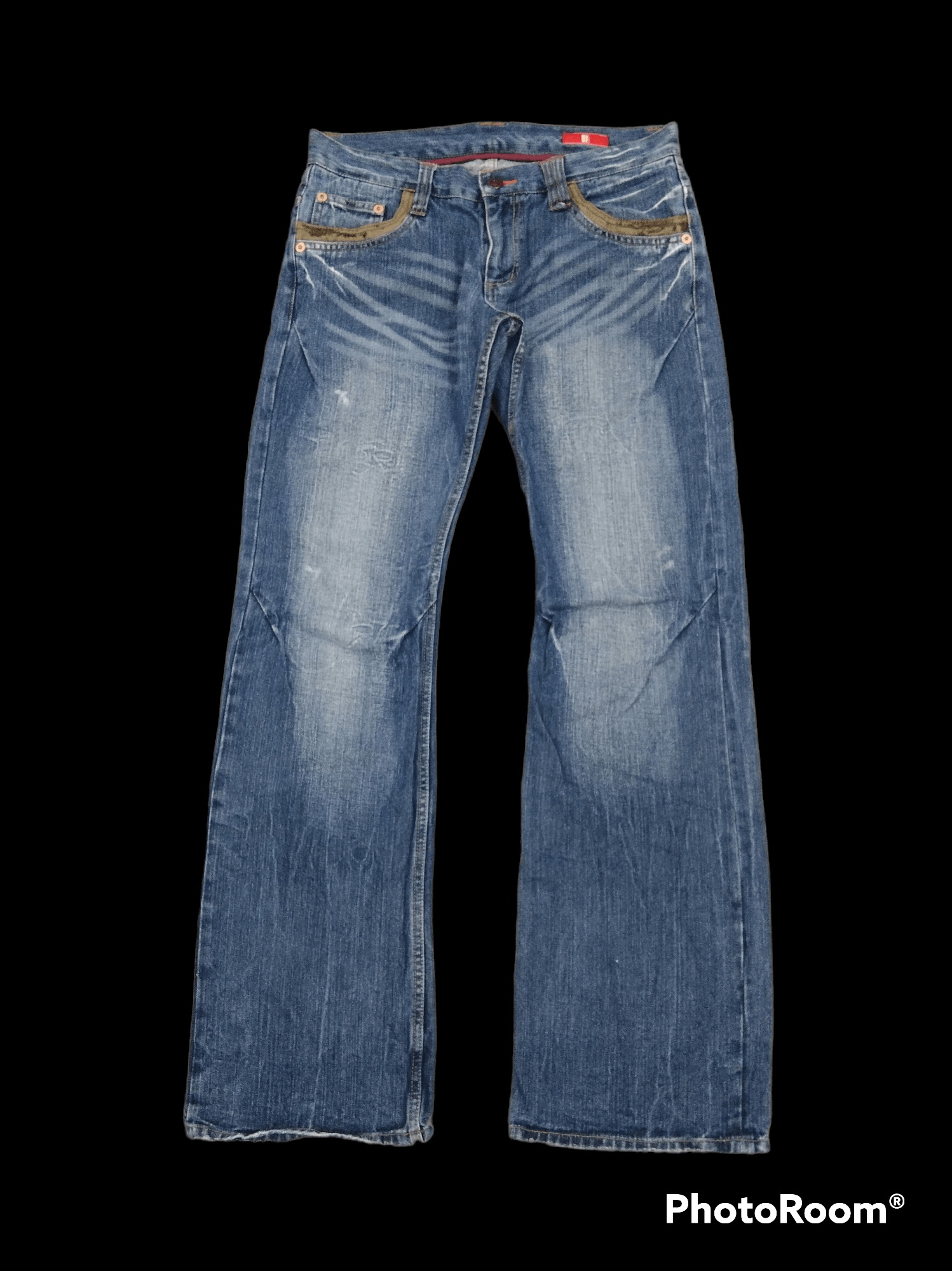 Japanese Brand FLARE🔥WASHED BLUE UJ DENIM PANTS Size US 32 / EU 48 - 1 Thumbnail