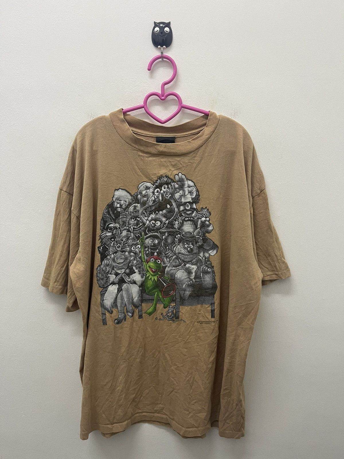 image of Vintage Jim Henson Productions Kermit Changes Nyc in Brown, Men's (Size XL)