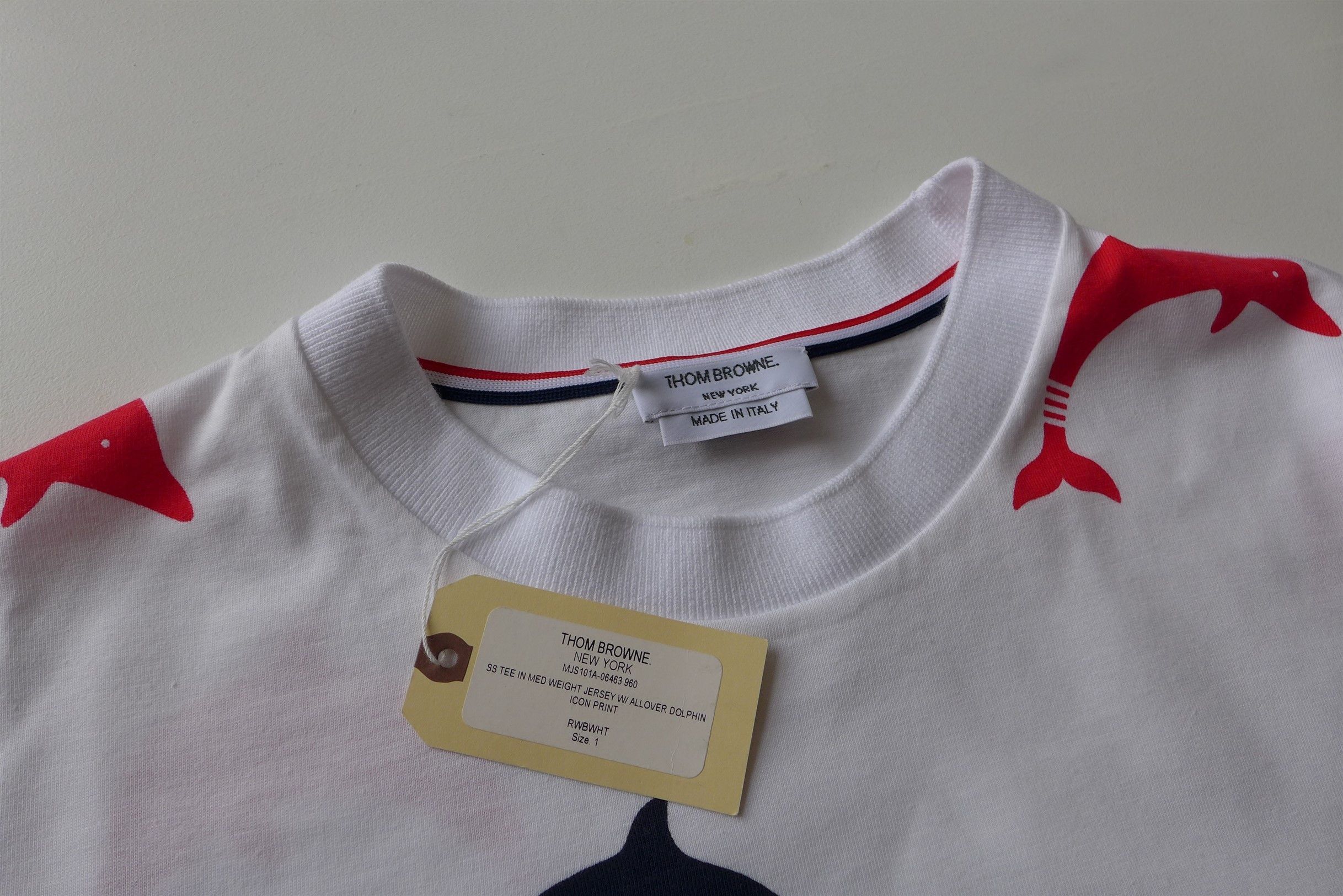Thom Browne Thom Browne White Dolphin Print T-Shirt Size US S / EU 44-46 / 1 - 5 Thumbnail