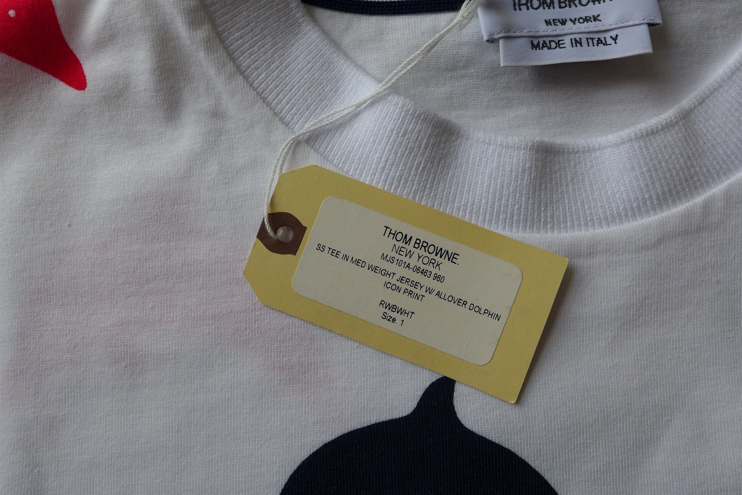 Thom Browne Thom Browne White Dolphin Print T-Shirt Size US S / EU 44-46 / 1 - 14 Thumbnail