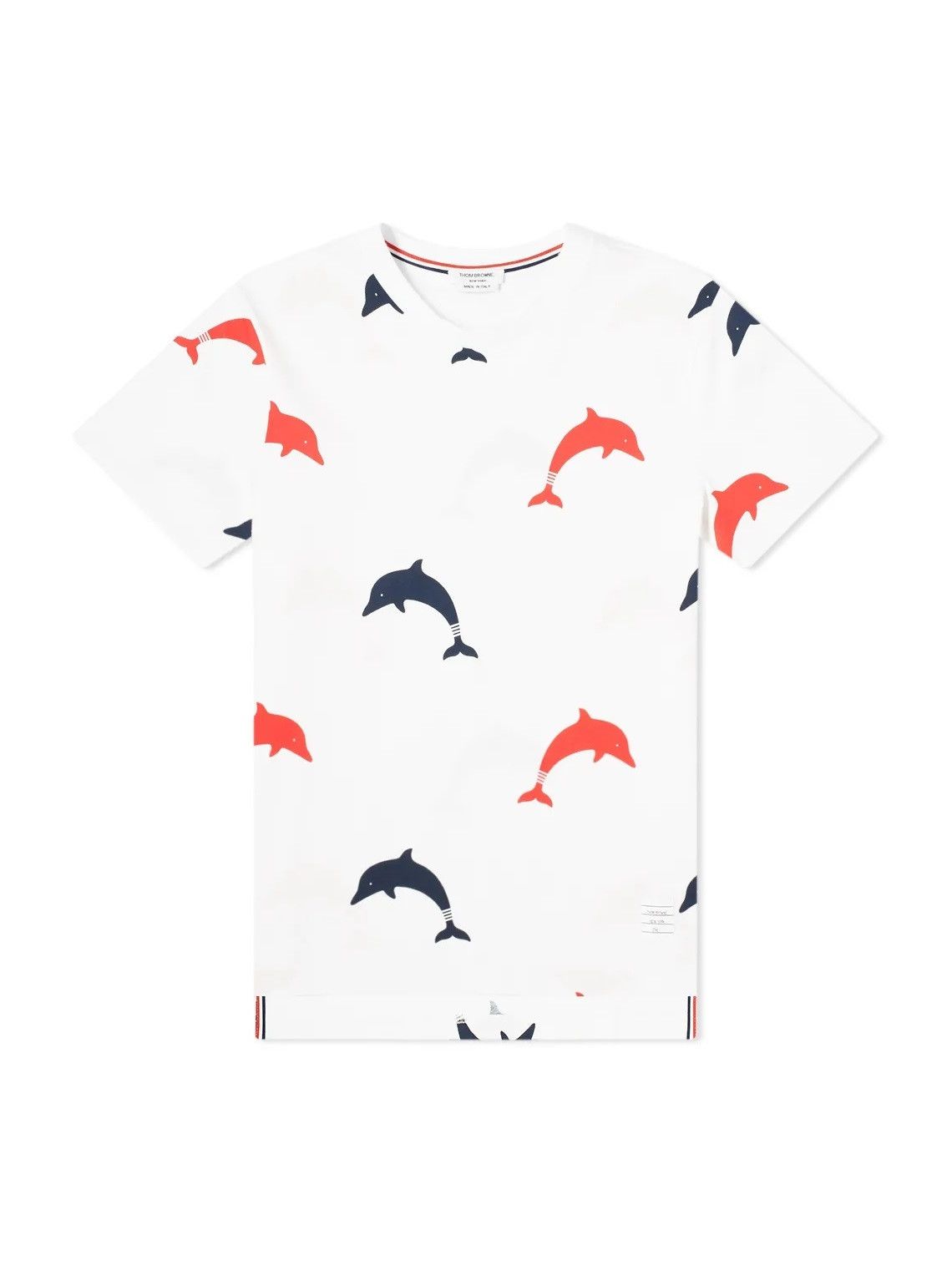 Thom Browne Thom Browne White Dolphin Print T-Shirt Size US S / EU 44-46 / 1 - 1 Thumbnail