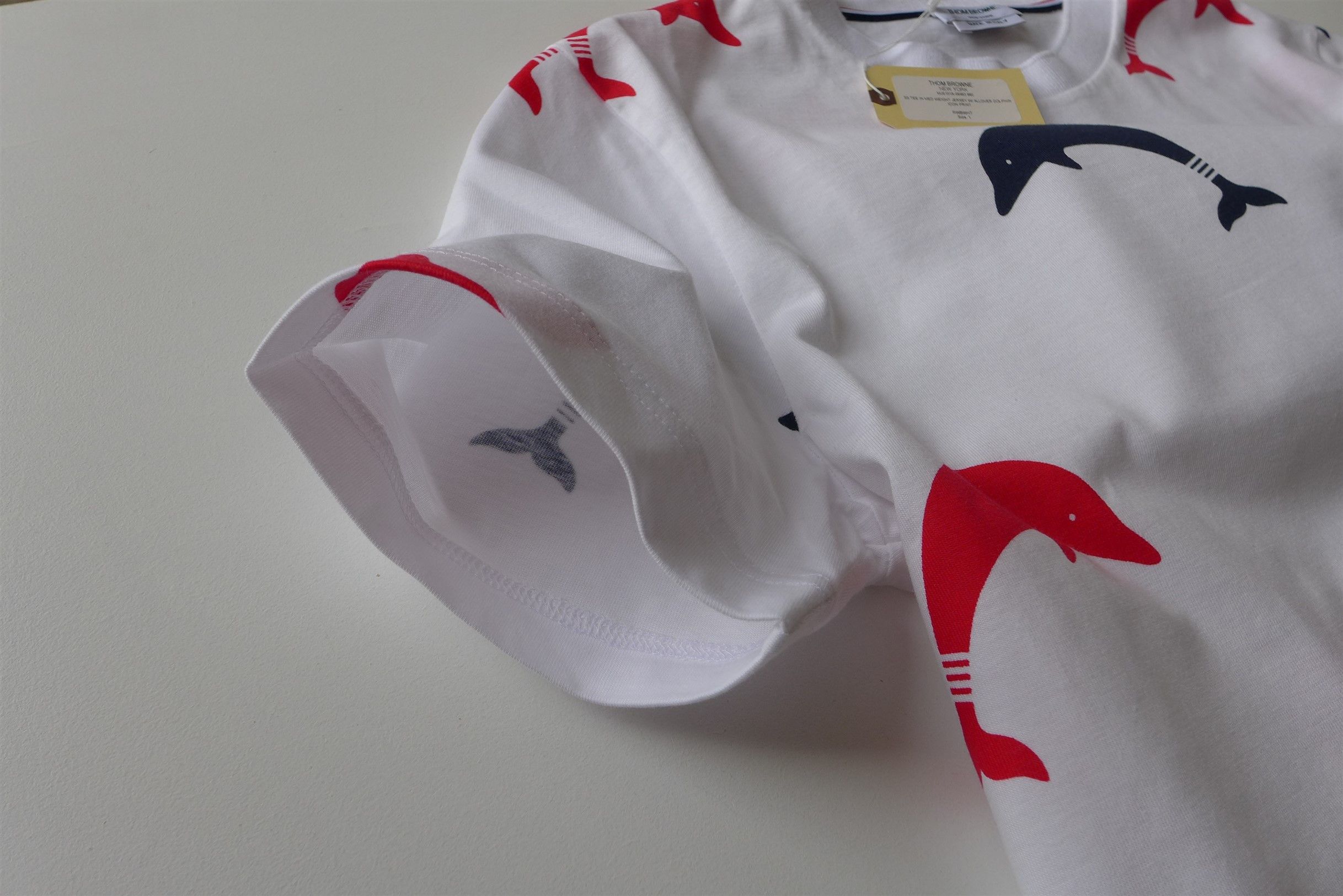 Thom Browne Thom Browne White Dolphin Print T-Shirt Size US S / EU 44-46 / 1 - 8 Thumbnail