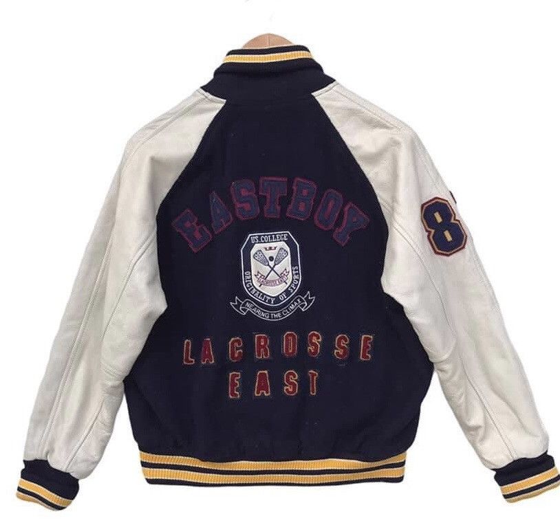 Vintage RARE🔥 Eastboy Lacrose 1981 Wool Jacket Leather Sleeve Size US S / EU 44-46 / 1 - 2 Thumbnail
