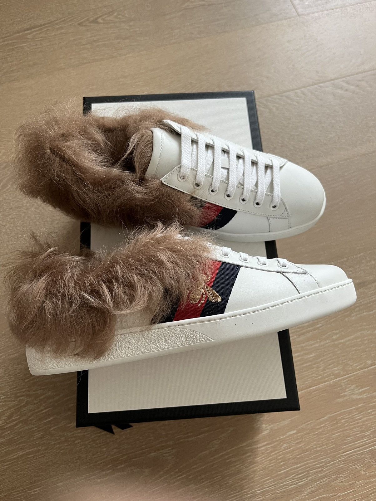 Gucci Gucci Ace Fur low top Trainer Sneakers Size US 7.5 / EU 40-41 - 3 Thumbnail