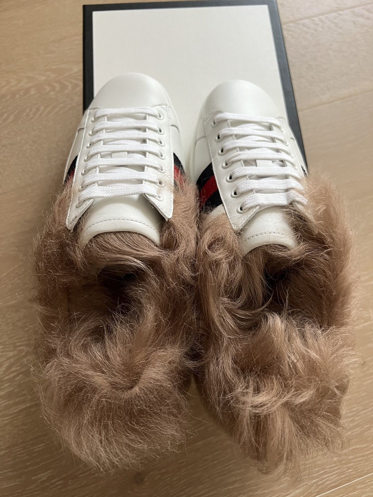 Gucci Gucci Ace Fur low top Trainer Sneakers Size US 7.5 / EU 40-41 - 6 Thumbnail