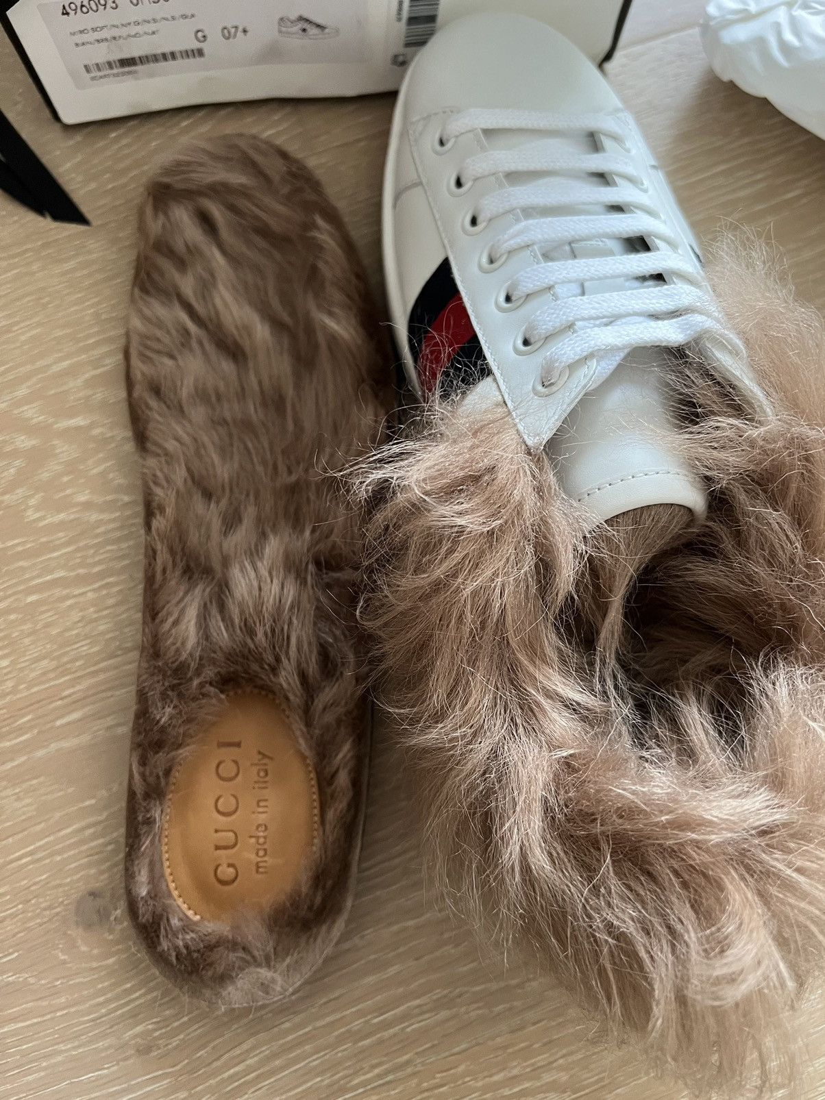 Gucci Gucci Ace Fur low top Trainer Sneakers Size US 7.5 / EU 40-41 - 8 Thumbnail