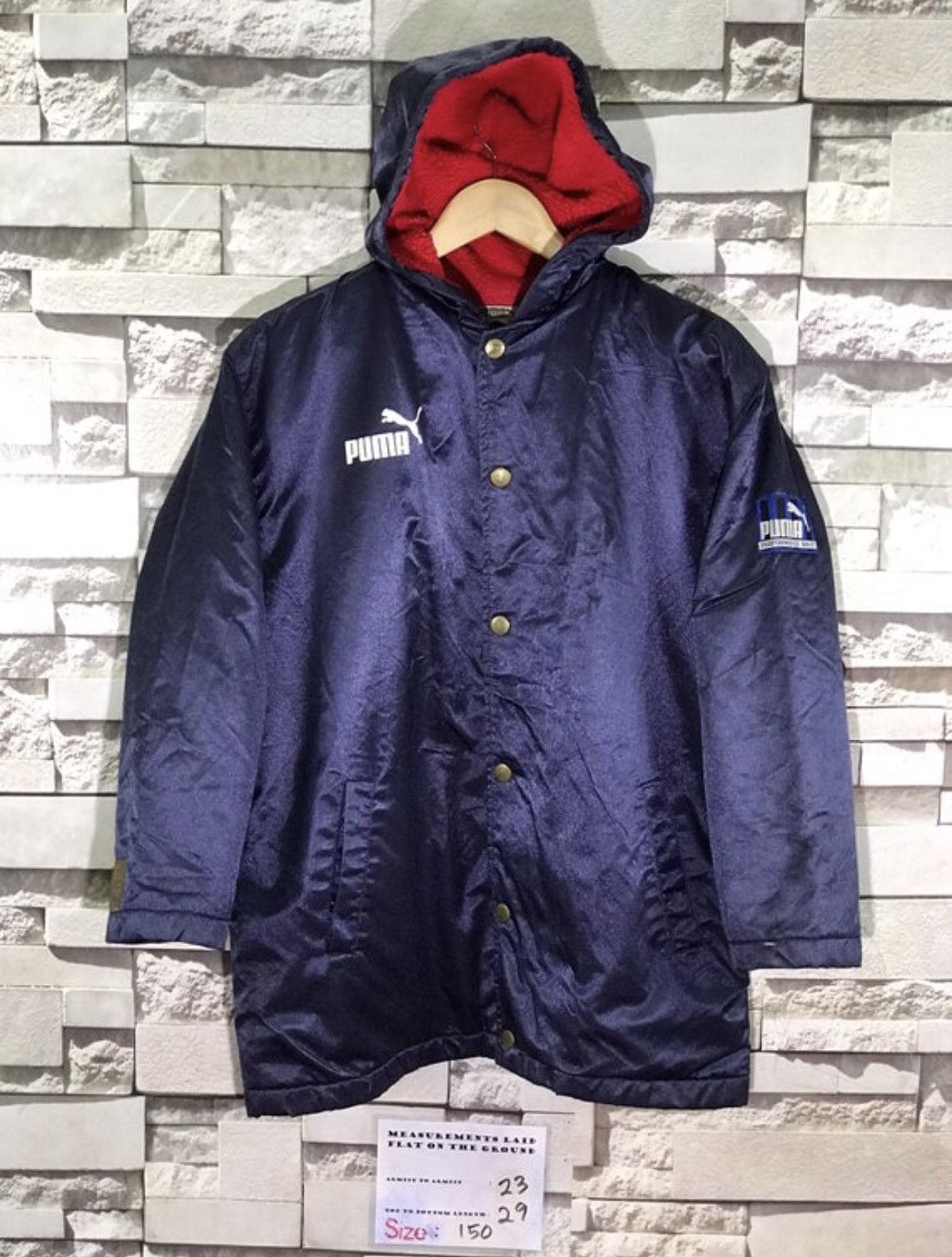 Puma Vintage Puma Court Games Big Logo Hooded Long Jacket Size US M / EU 48-50 / 2 - 2 Thumbnail