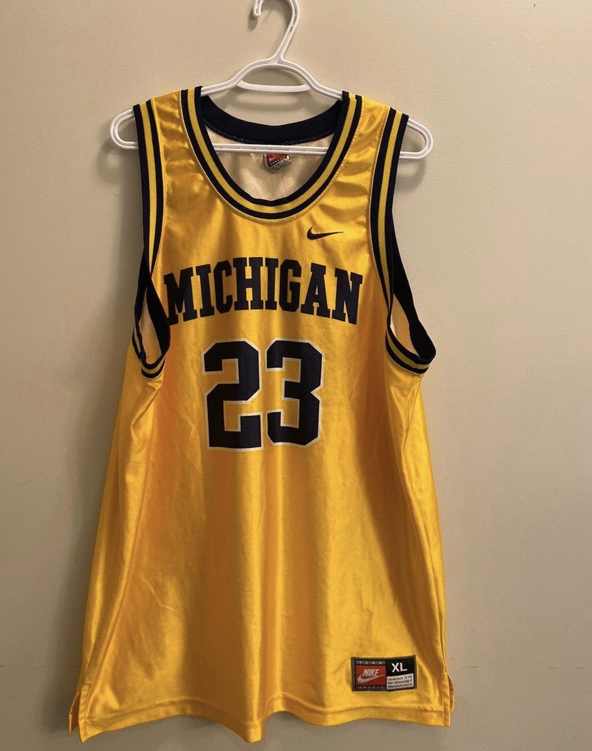 image of Authentic Michigan Nike Jersey 23 Made In The Usa in Yellow, Men's (Size 2XL)