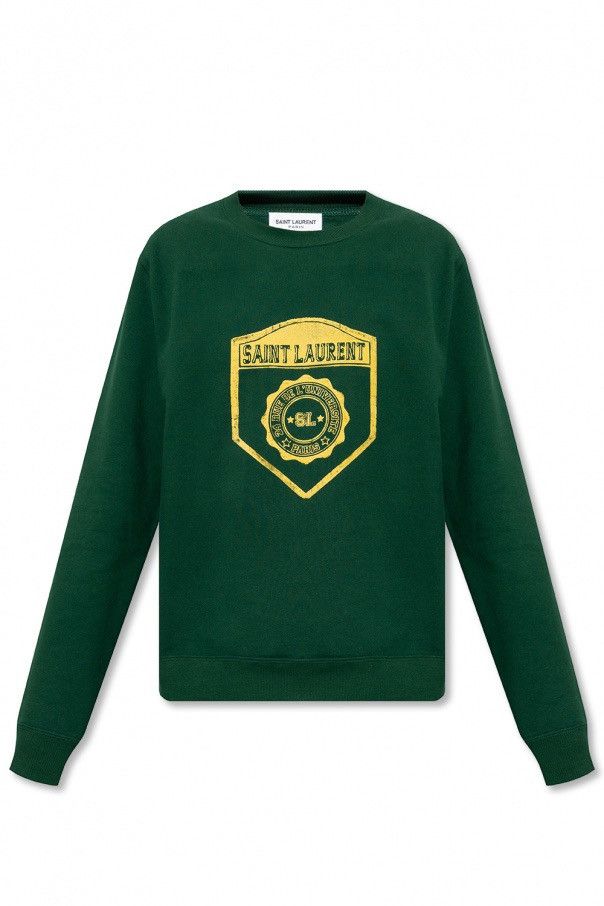 image of Saint Laurent Paris Saint Laurent Universite Green Logo Sweatshirt Sweater, Men's (Size XL)
