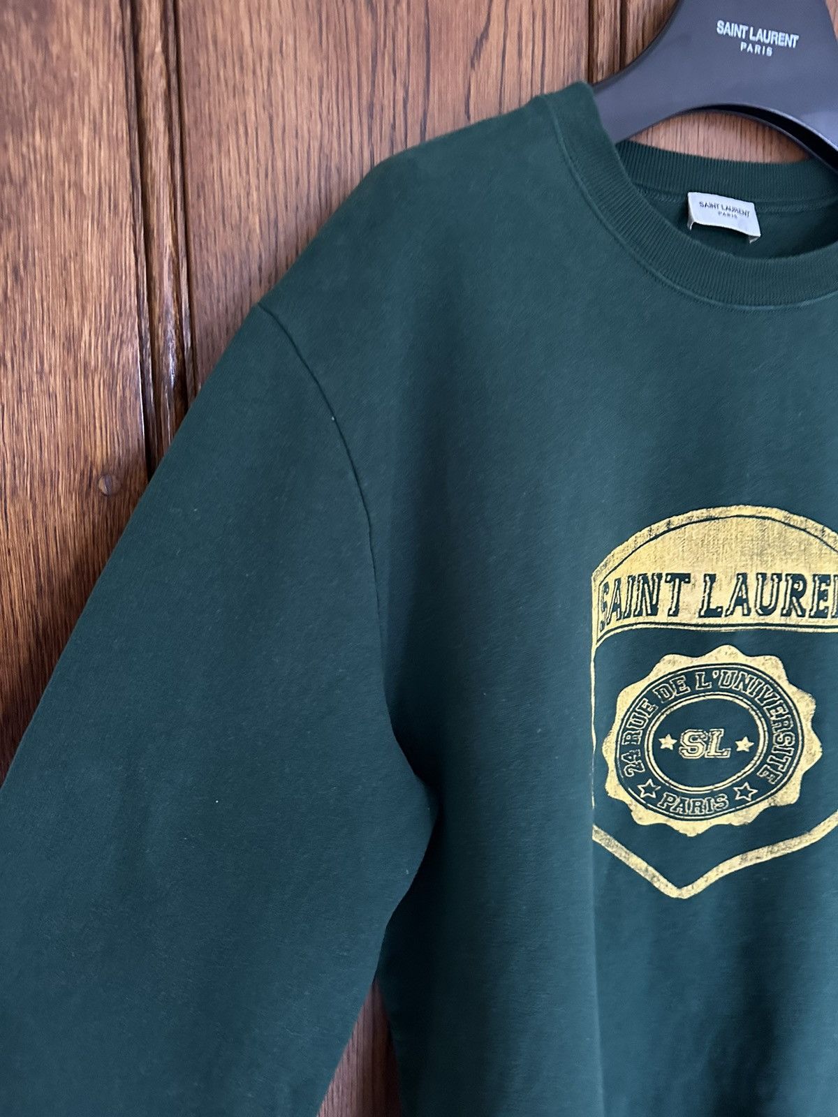 Saint Laurent Universite green logo sweatshirt sweater Sweatshirts Hoodies