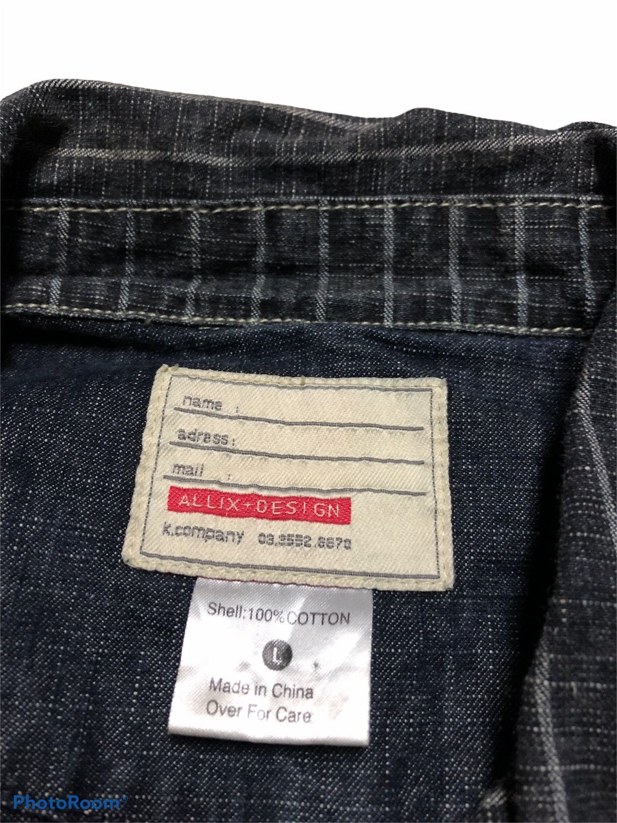 Vintage STRIPED⚡️DOUBLE COLLAR DENIM JACKET BY ALLIX DESIGN Size US L / EU 52-54 / 3 - 3 Thumbnail