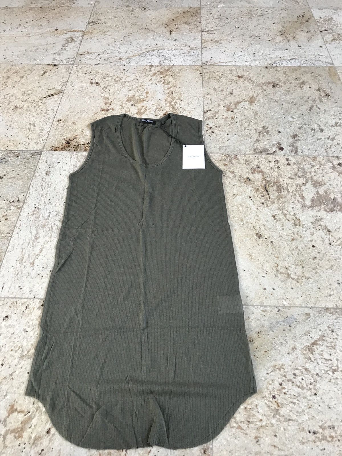 Balmain Khaki Ribbed Tank Size US XL / EU 56 / 4 - 11 Thumbnail